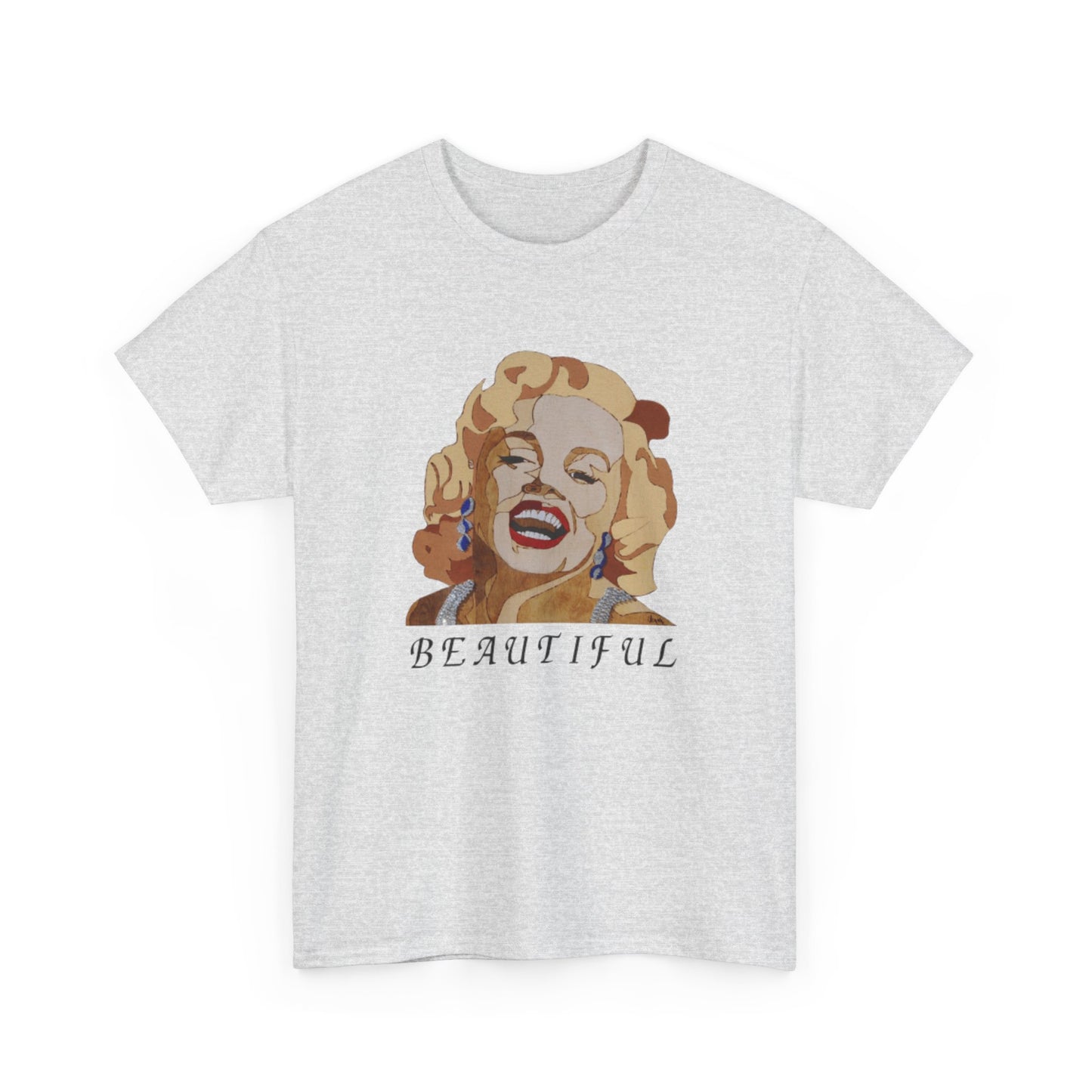 Marilyn Monroe 'Beautiful' Unisex Heavy Cotton Tee, Vintage Aesthetic Shirt, Pop Culture Apparel, Gift for Her, Trendy Graphic Tee