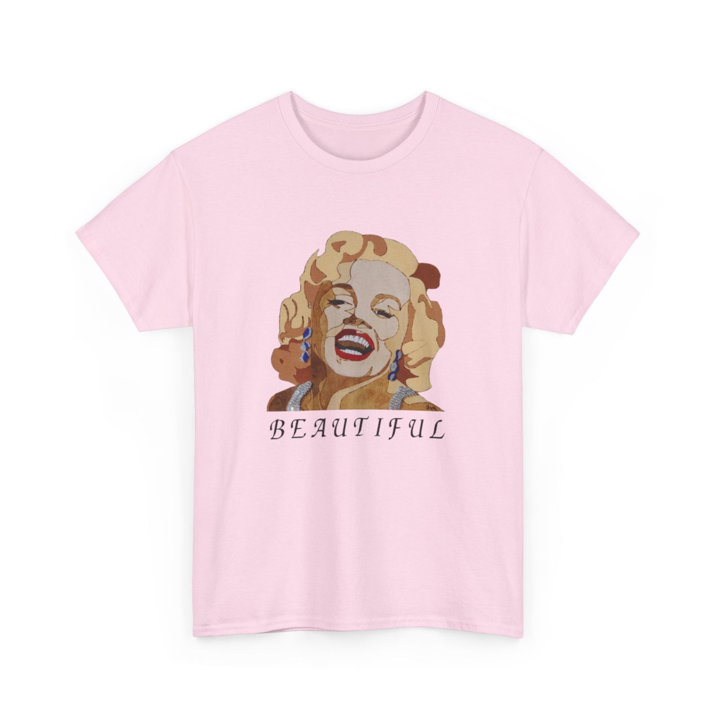 Marilyn Monroe 'Beautiful' Unisex Heavy Cotton Tee, Vintage Aesthetic Shirt, Pop Culture Apparel, Gift for Her, Trendy Graphic Tee