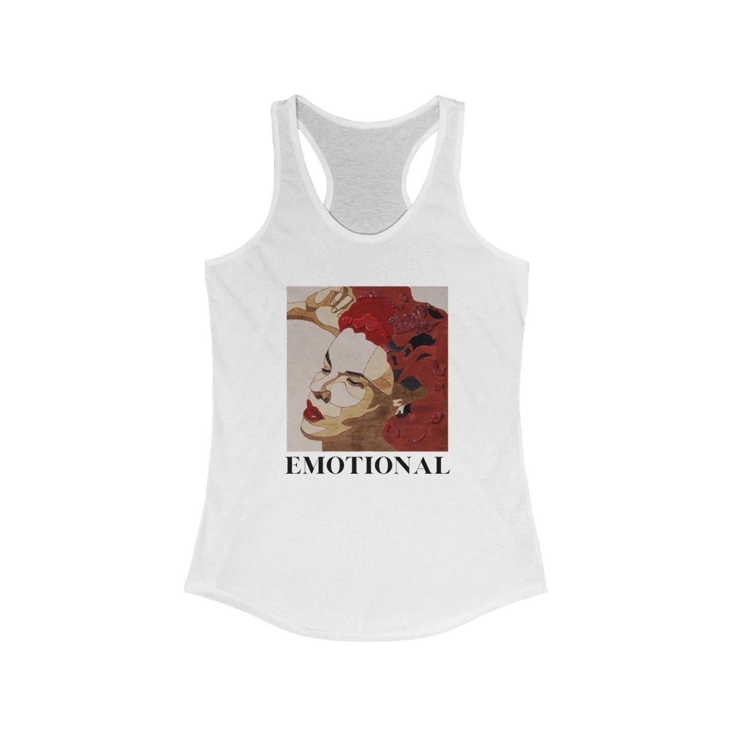 Emotional Art Racerback Tank, Stylish Women's Top, Motivational Gym Wear, Unique Workout Tee, Gift for Art Lovers