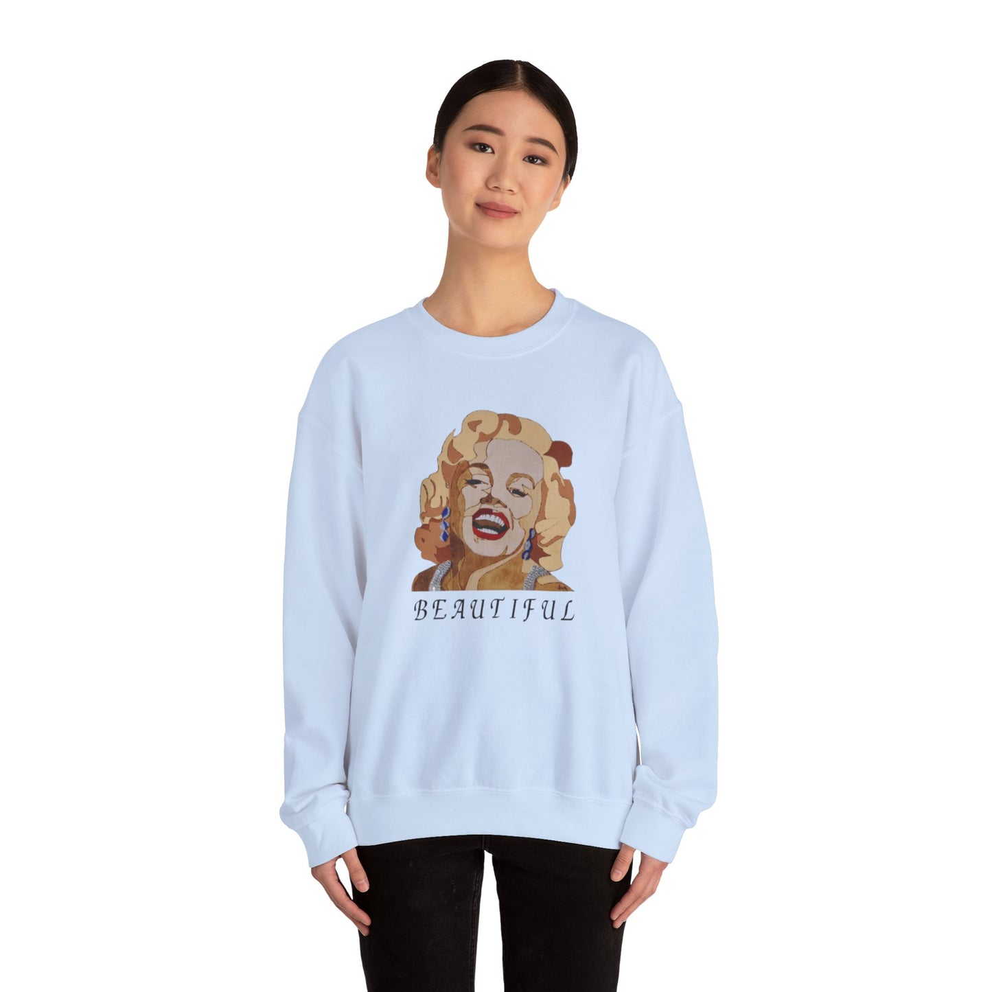 Marilyn Monroe 'BEAUTIFUL' Sweatshirt - Cozy Vintage Crewneck, Gift for Movie Lovers, Retro Style, Fall Fashion, Iconic Homewear
