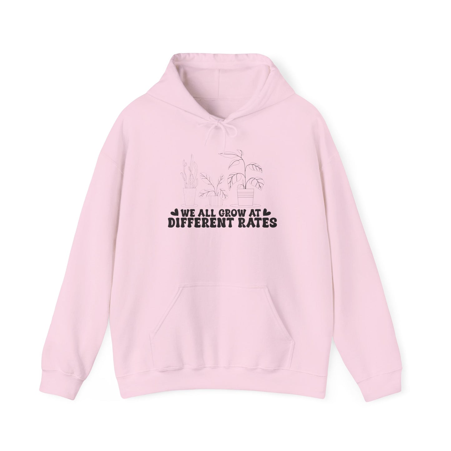 We All Grow at Different Rates Sweatshirt, Cozy Unisex Hoodie for Nature Lovers, Inspirational Gift for Her, Casual Outfit, Self-Care