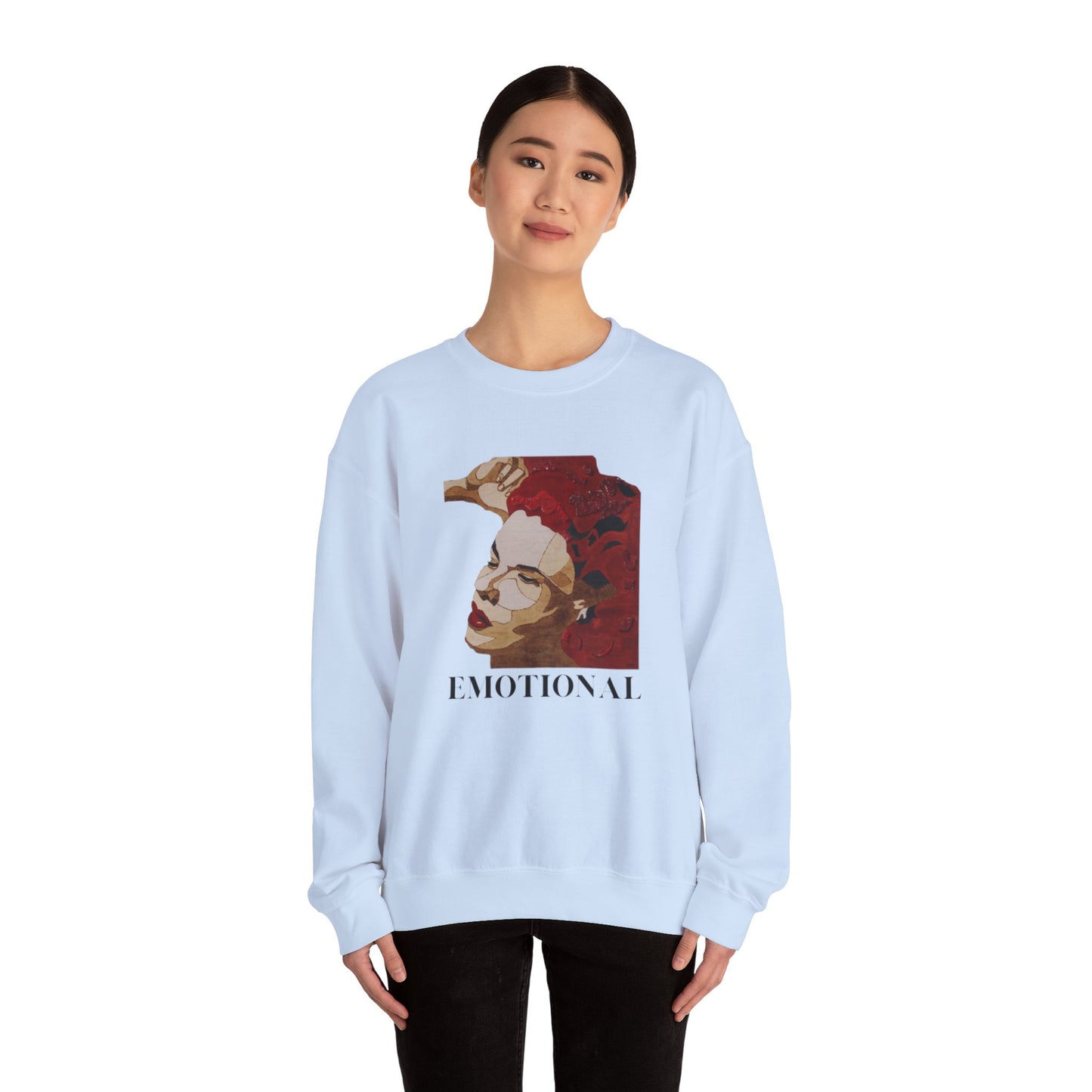 Emotional Art Crewneck Sweatshirt, Unisex Graphic Sweatshirt, Fashionable Streetwear, Cozy Gift for Art Lovers, Perfect for Everyday Wear