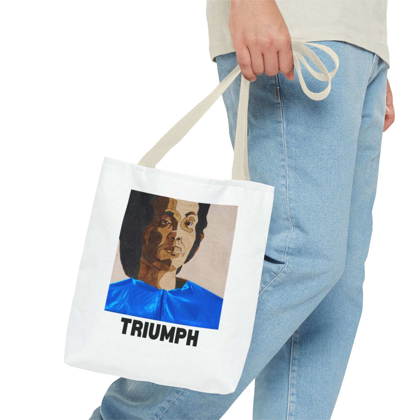 Triumph Tote Bag for Inspiration And Empowerment, Motivational Gift for Students, Eco-Friendly Shopping Bag, Artistic Statement