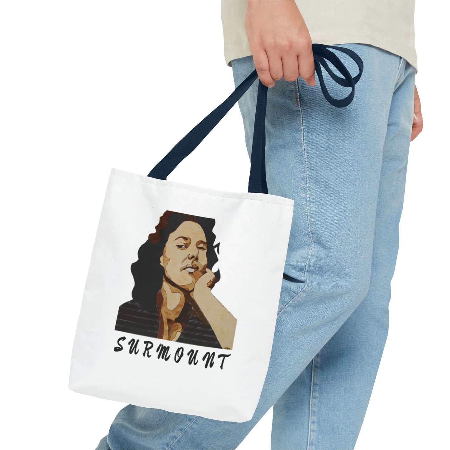 Inspiring Tote Bag: 'SURMOUNT' Motivational Quote, Perfect for Books, Gym, Beach, Eco-Friendly Shopping, Gift Idea