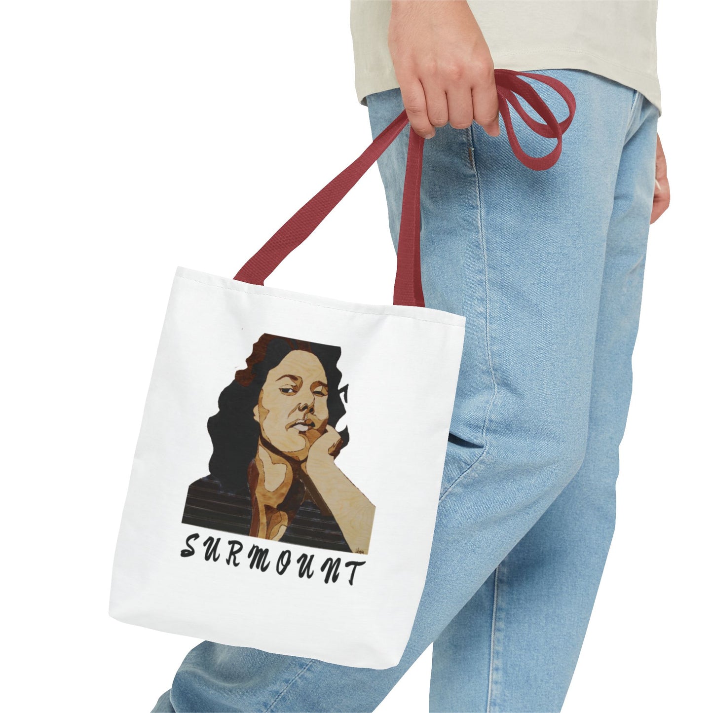 Inspiring Tote Bag: 'SURMOUNT' Motivational Quote, Perfect for Books, Gym, Beach, Eco-Friendly Shopping, Gift Idea
