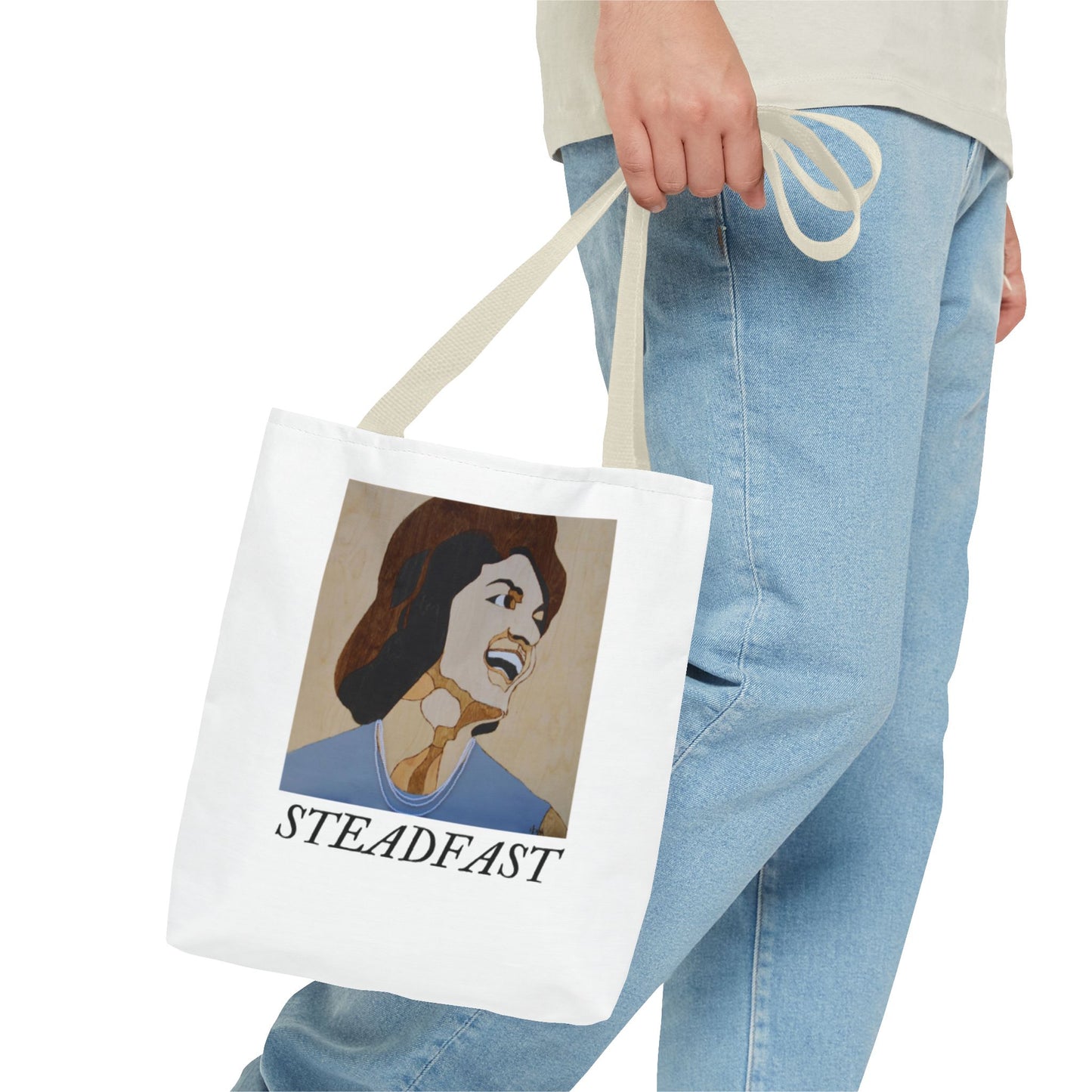 Inspirational Tote Bag - "Steadfast" Design, Motivational Gift for Women, Everyday Carry, Eco-Friendly Shopping, Gym Bag