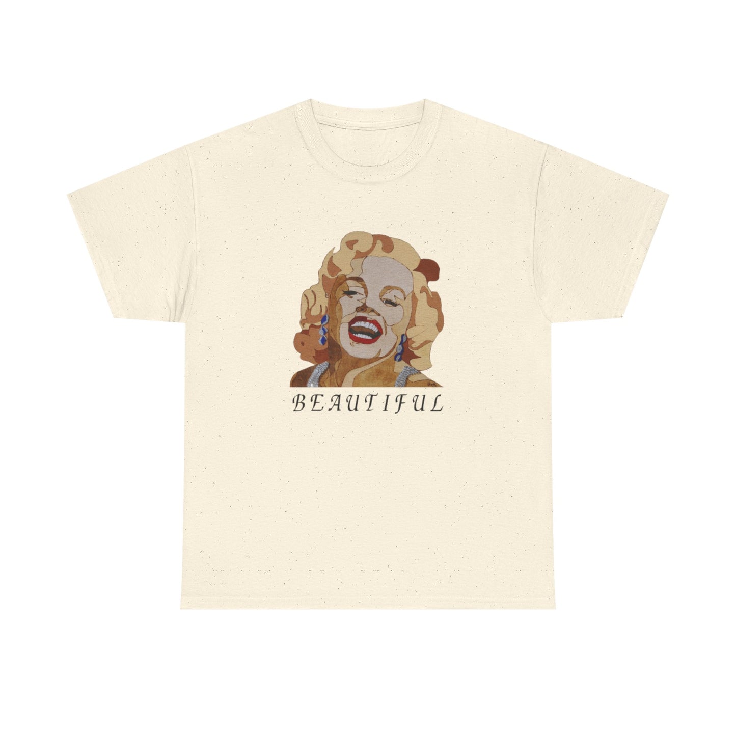 Marilyn Monroe 'Beautiful' Unisex Heavy Cotton Tee, Vintage Aesthetic Shirt, Pop Culture Apparel, Gift for Her, Trendy Graphic Tee