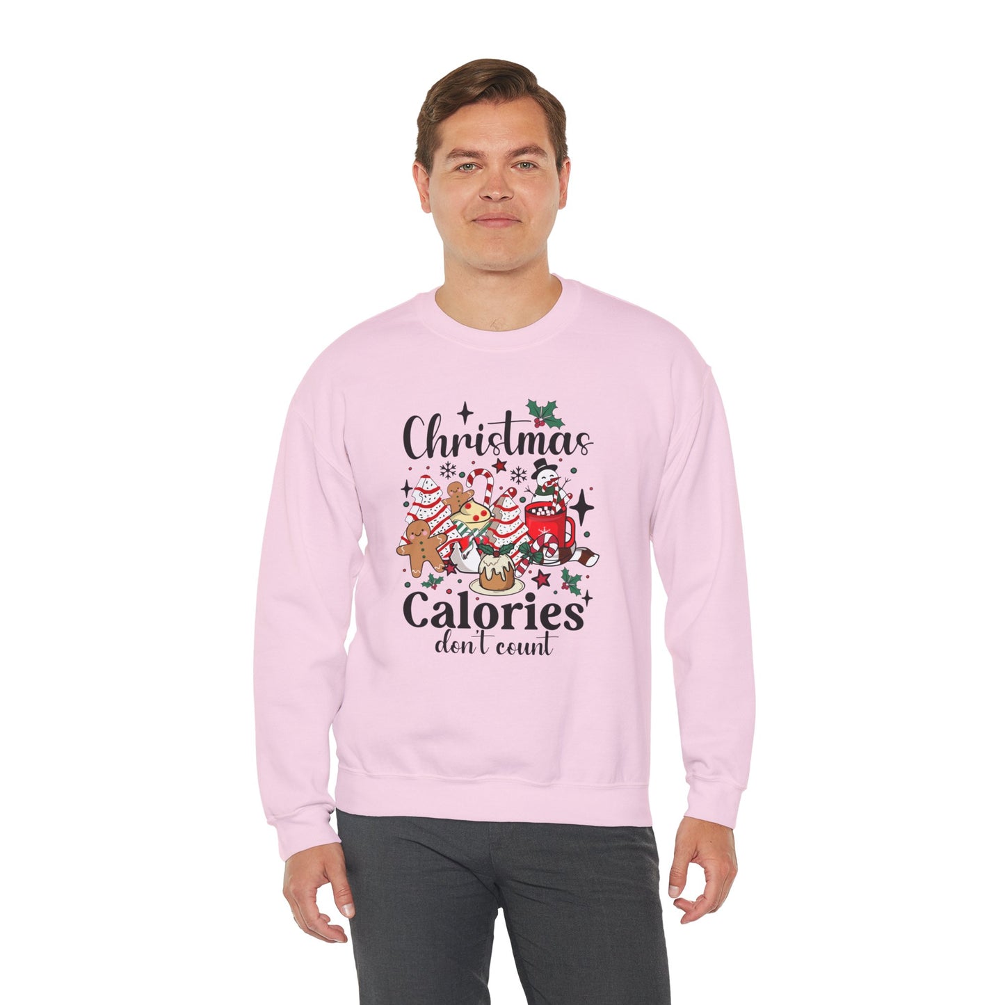 Christmas Calories Don't Count Crewneck Sweatshirt | Unisex Holiday Sweatshirt - Ileana Marie Designs