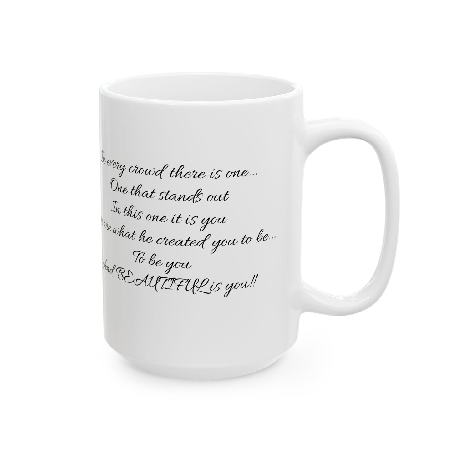 "Beautiful", Marylin Monroe, Loved & Self-Discovery Quote, Inspirational Ceramic Mug