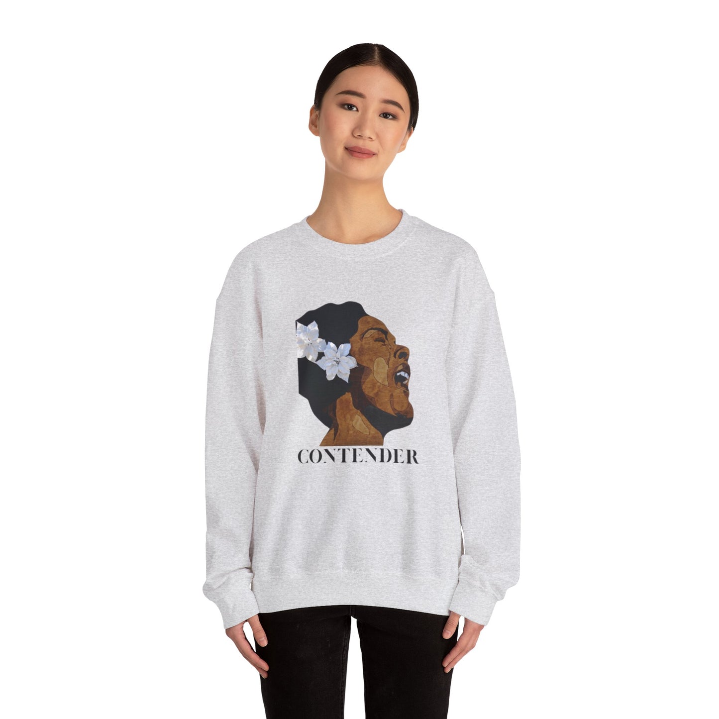 Contender Sweatshirt - Empowering Unisex Crewneck, Comfortable Everyday Wear, Perfect Gift for Music Lovers, Inspirational Quote, Unique Art