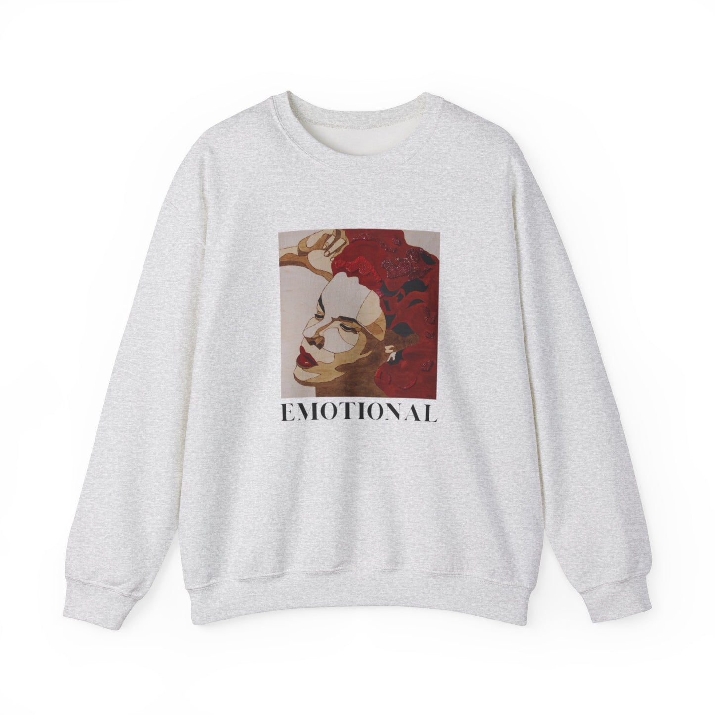 Emotional Art Crewneck Sweatshirt for Comfort and Expression, Cozy Unisex Pullover for Art Lovers, Casual Gift, Statement Apparel, Fashion,
