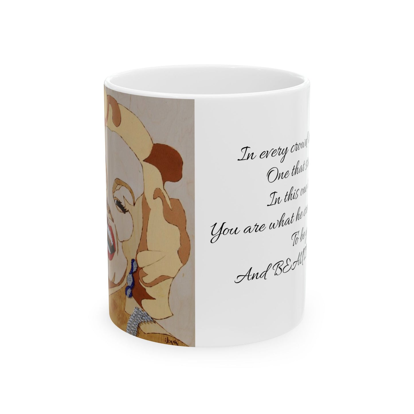 "Beautiful", Marylin Monroe, Loved & Self-Discovery Quote, Inspirational Ceramic Mug