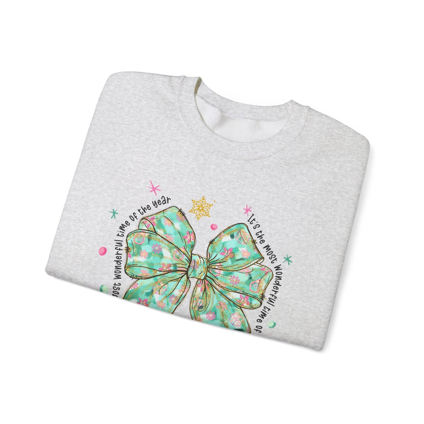 Festive Bow Crewneck Sweatshirt - Perfect for Christmas and Holiday Gatherings - Ileana Marie Designs