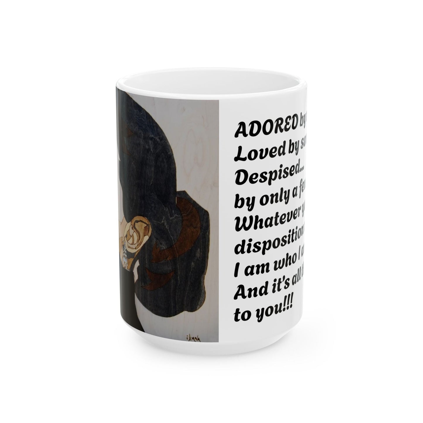 "Adored", Audrey Hepburn Loved & Self-Discovery Quote, Inspirational Ceramic Mug