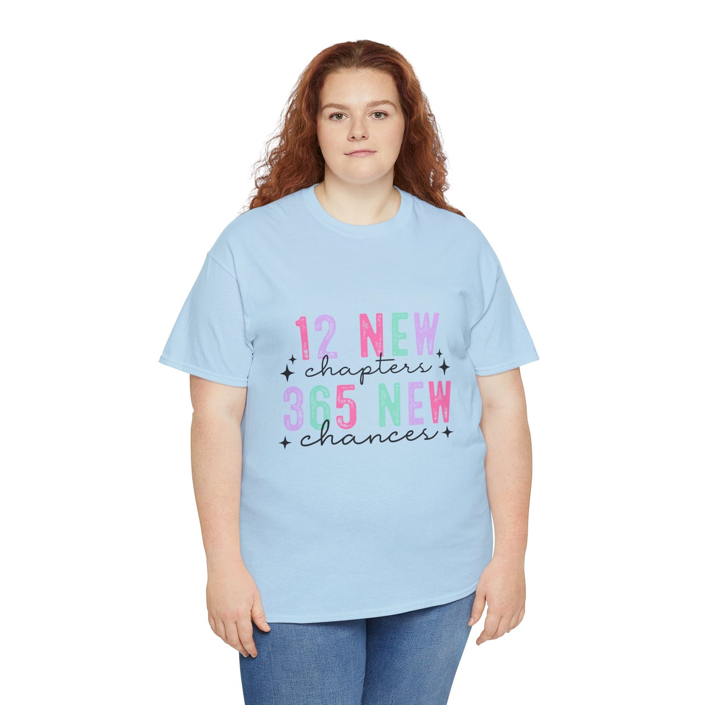 12 New Chapters Unisex Heavy Cotton Tee - 365 New Chances Inspirational Shirt - Ileana Marie Designs