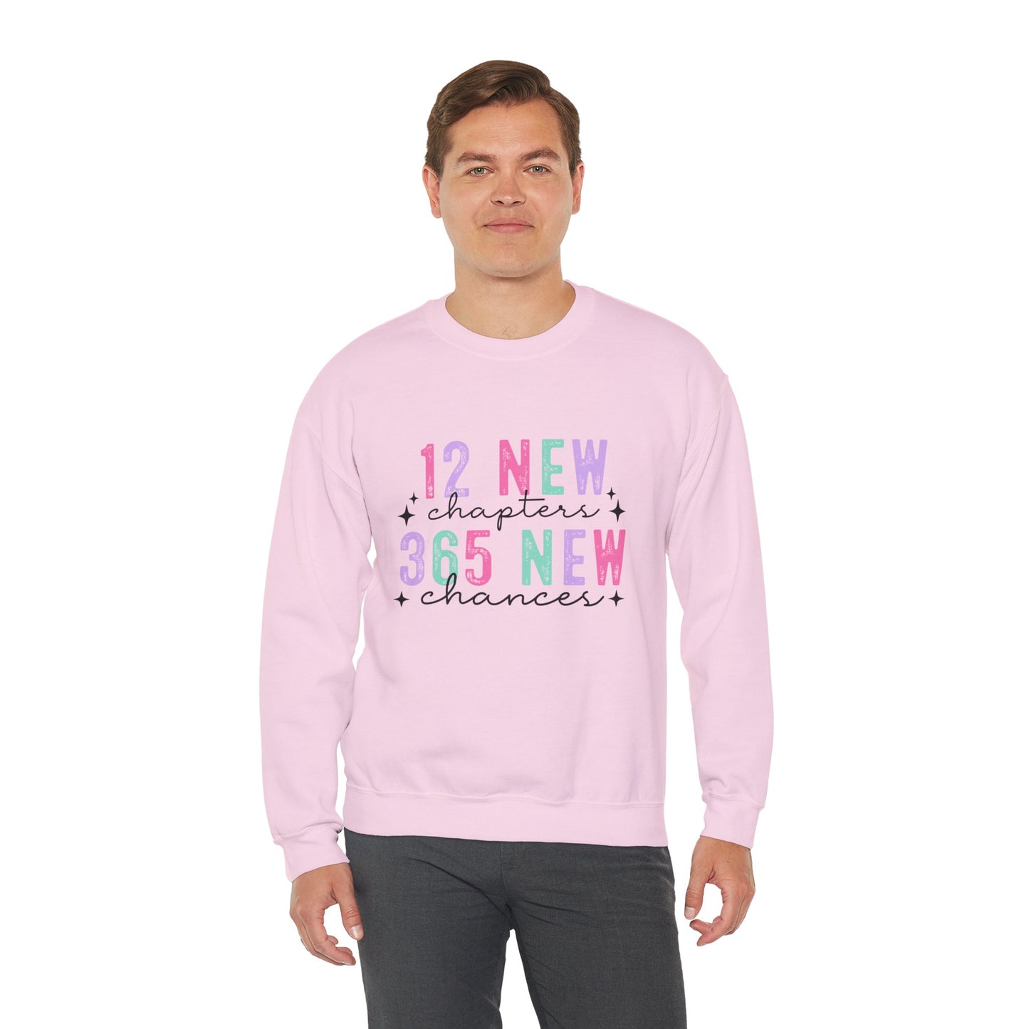 12 New Chapters 365 New Chances Unisex Crewneck Sweatshirt - Inspirational Sweatshirt for New Beginnings - Ileana Marie Designs