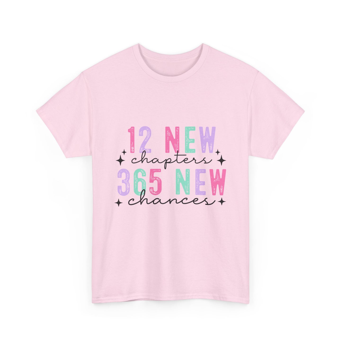 12 New Chapters Unisex Heavy Cotton Tee - 365 New Chances Inspirational Shirt - Ileana Marie Designs