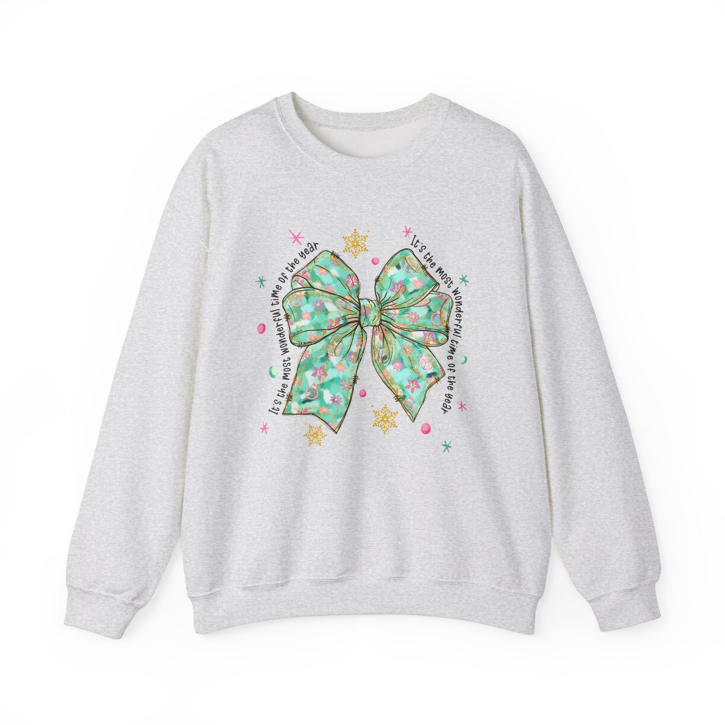 Festive Bow Crewneck Sweatshirt - Perfect for Christmas and Holiday Gatherings - Ileana Marie Designs