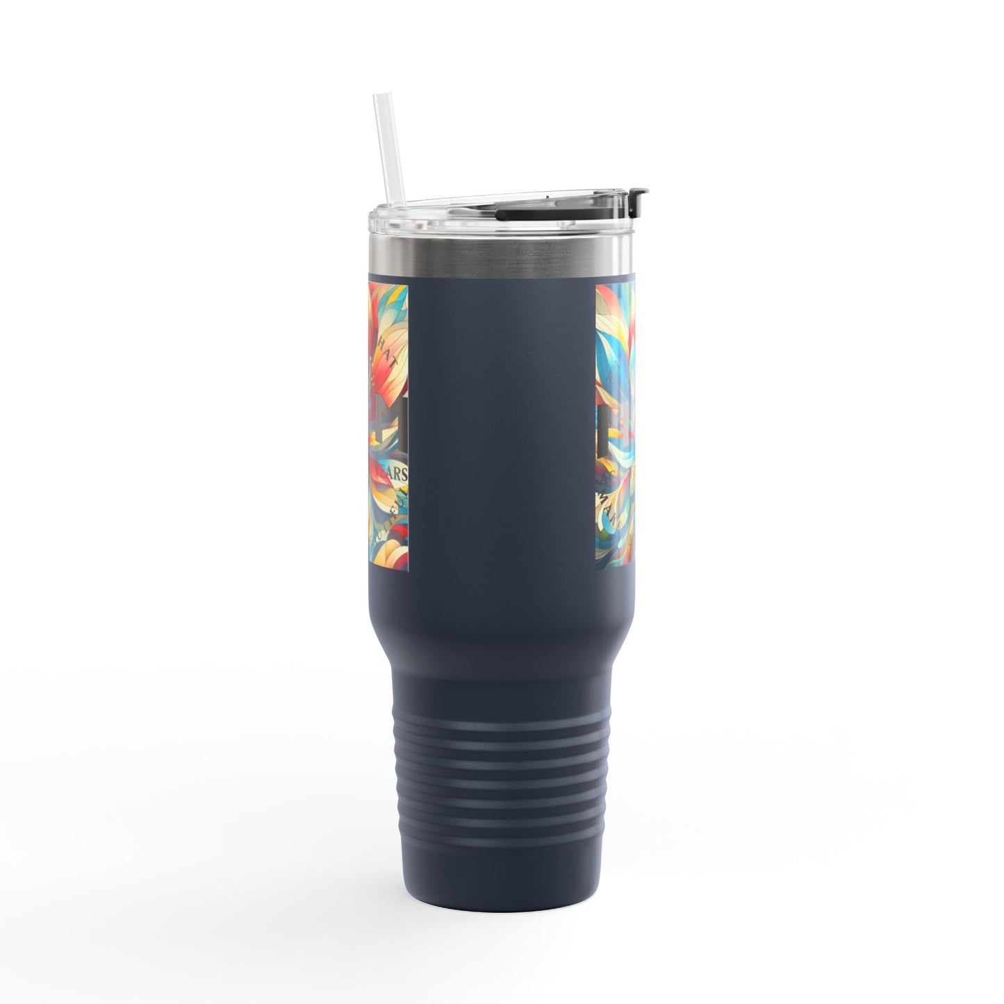 "MOM" Colorful Insulated Travel Mug - 40oz with Floral Design - Perfect for Travel & Everyday Use