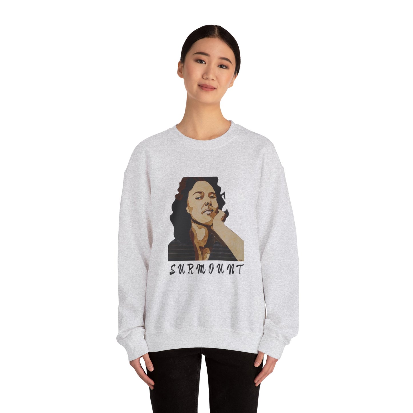 Cool Artistic Crewneck Sweatshirt - SURMOUNT, Unisex Gift, Casual Wear, Unique Art, Chill Vibe, Cozy Sweatshirt