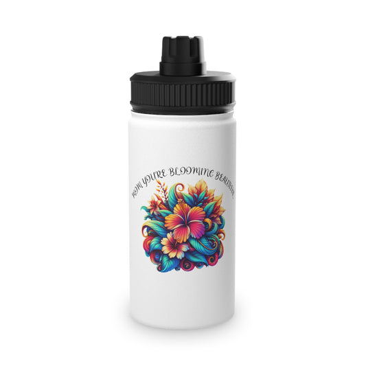 Floral Stainless Steel Water Bottle - Mom You're Blooming Beautiful