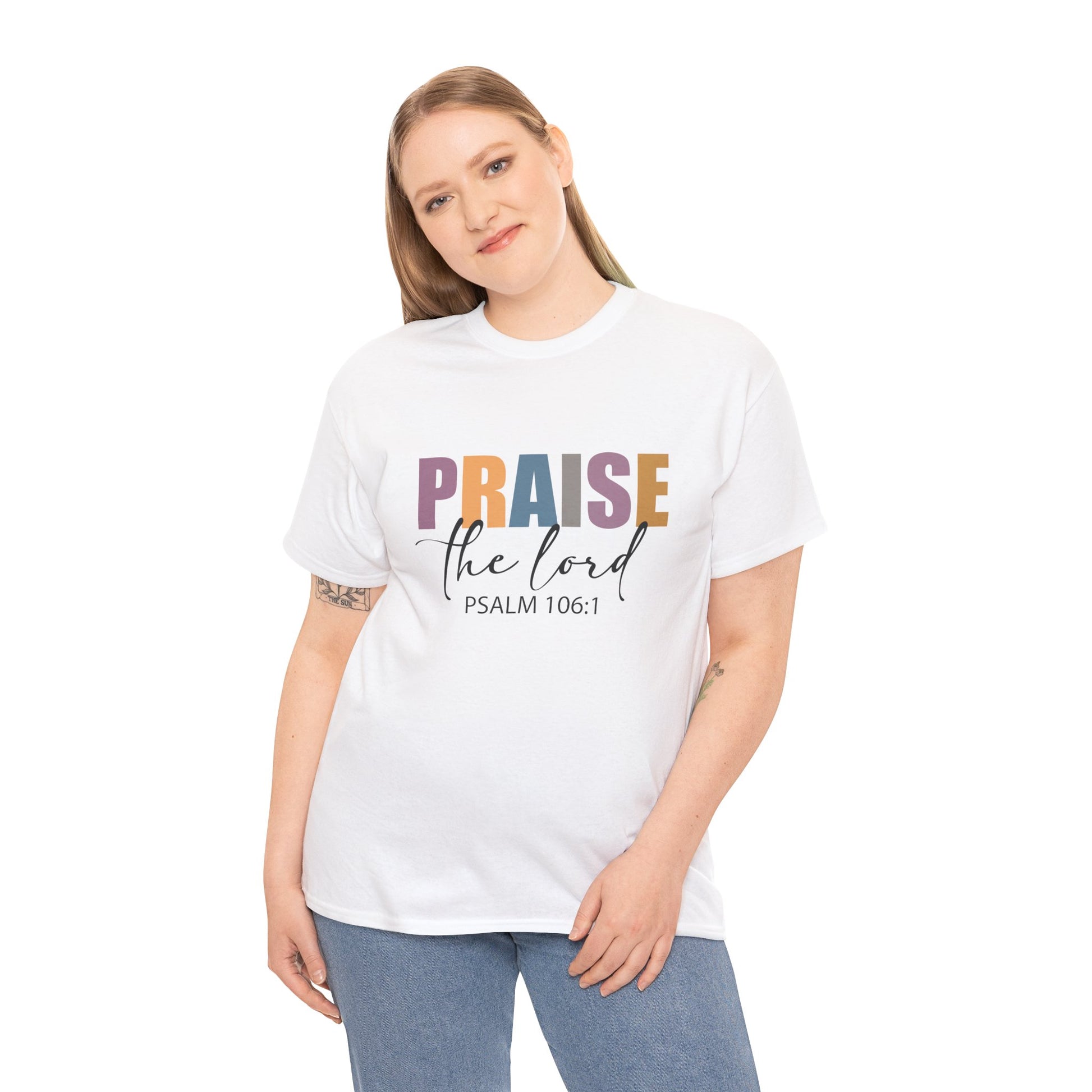 Praise the Lord Unisex Heavy Cotton Tee - Faith Inspired Apparel - Ileana Marie Designs