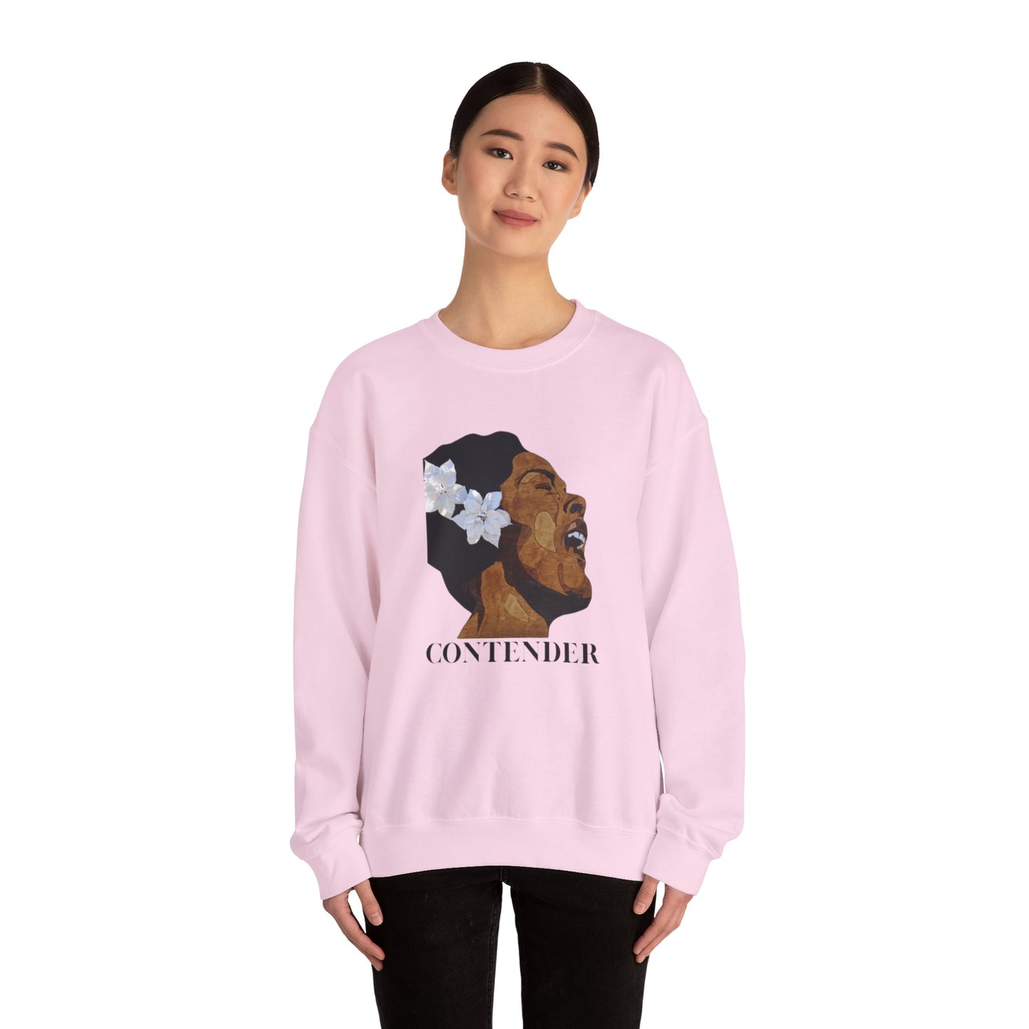 Contender Sweatshirt - Empowering Unisex Crewneck, Comfortable Everyday Wear, Perfect Gift for Music Lovers, Inspirational Quote, Unique Art