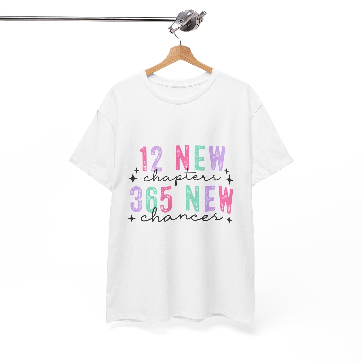 12 New Chapters Unisex Heavy Cotton Tee - 365 New Chances Inspirational Shirt - Ileana Marie Designs