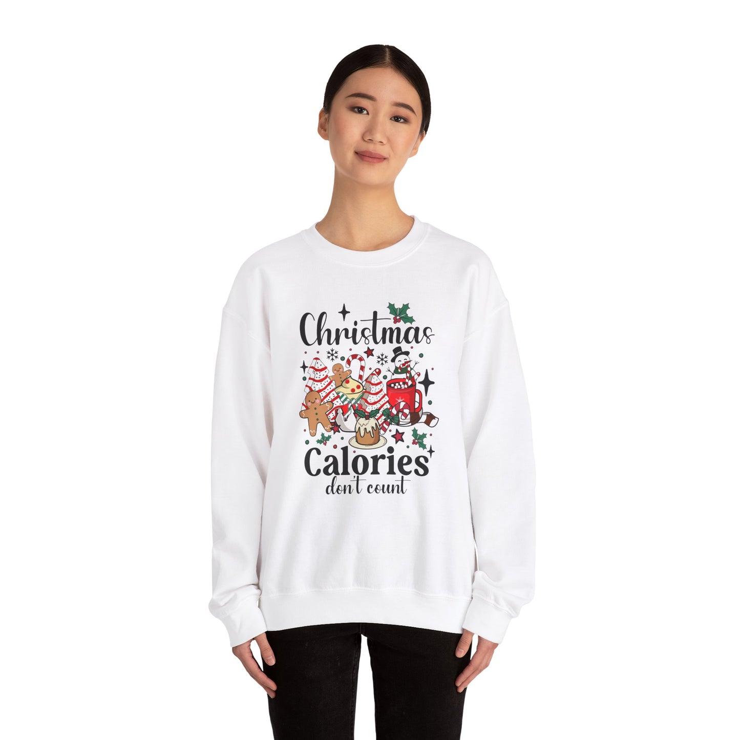 Christmas Calories Don't Count Crewneck Sweatshirt | Unisex Holiday Sweatshirt - Ileana Marie Designs