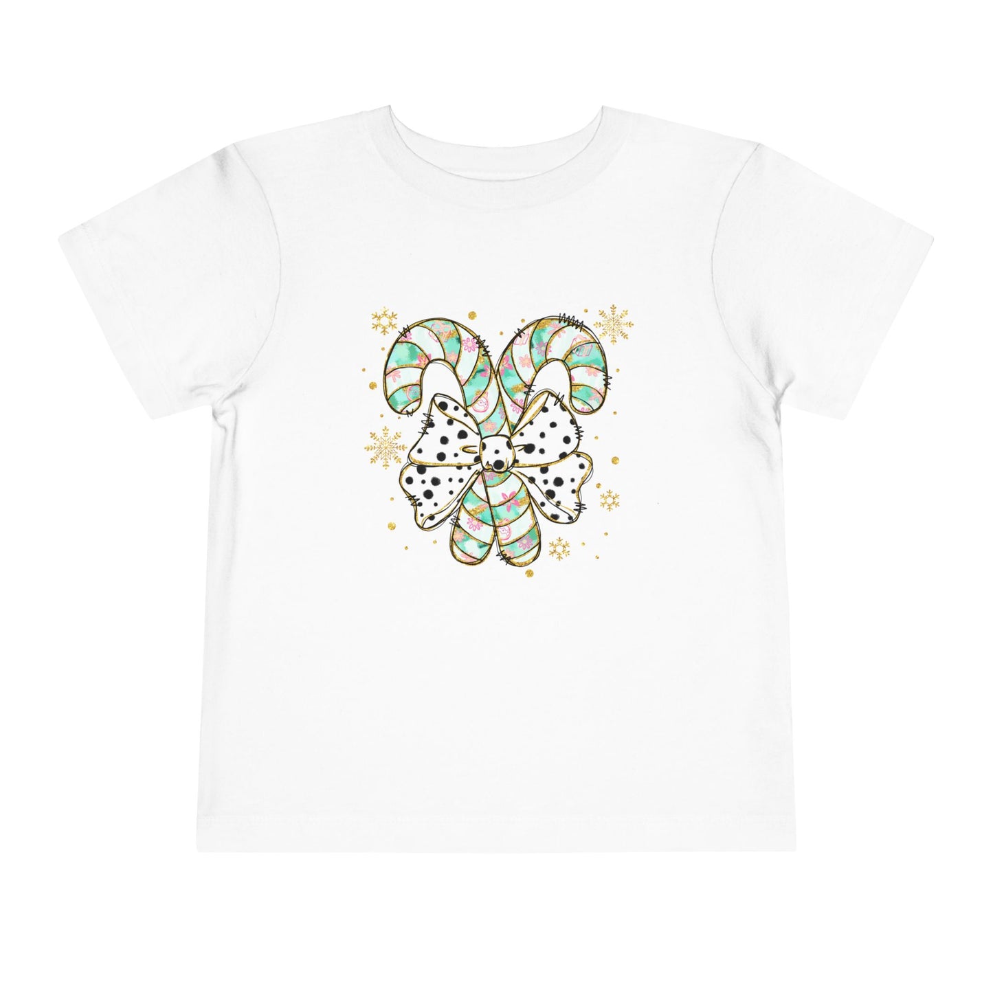 Cute Christmas Candy Cane Toddler Short Sleeve Tee - Ileana Marie Designs