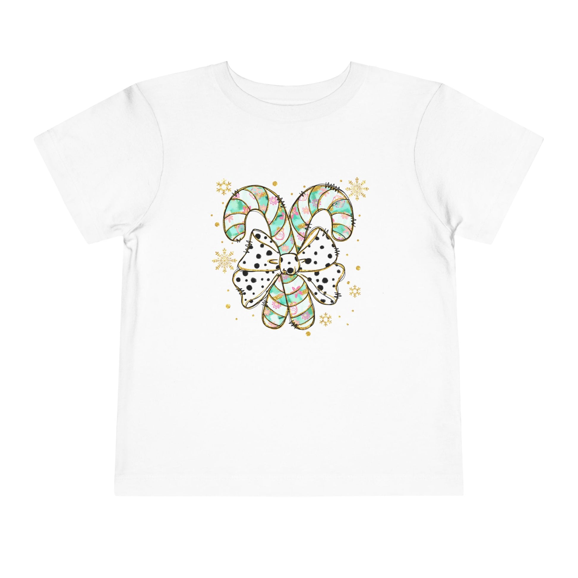 Cute Christmas Candy Cane Toddler Short Sleeve Tee - Ileana Marie Designs