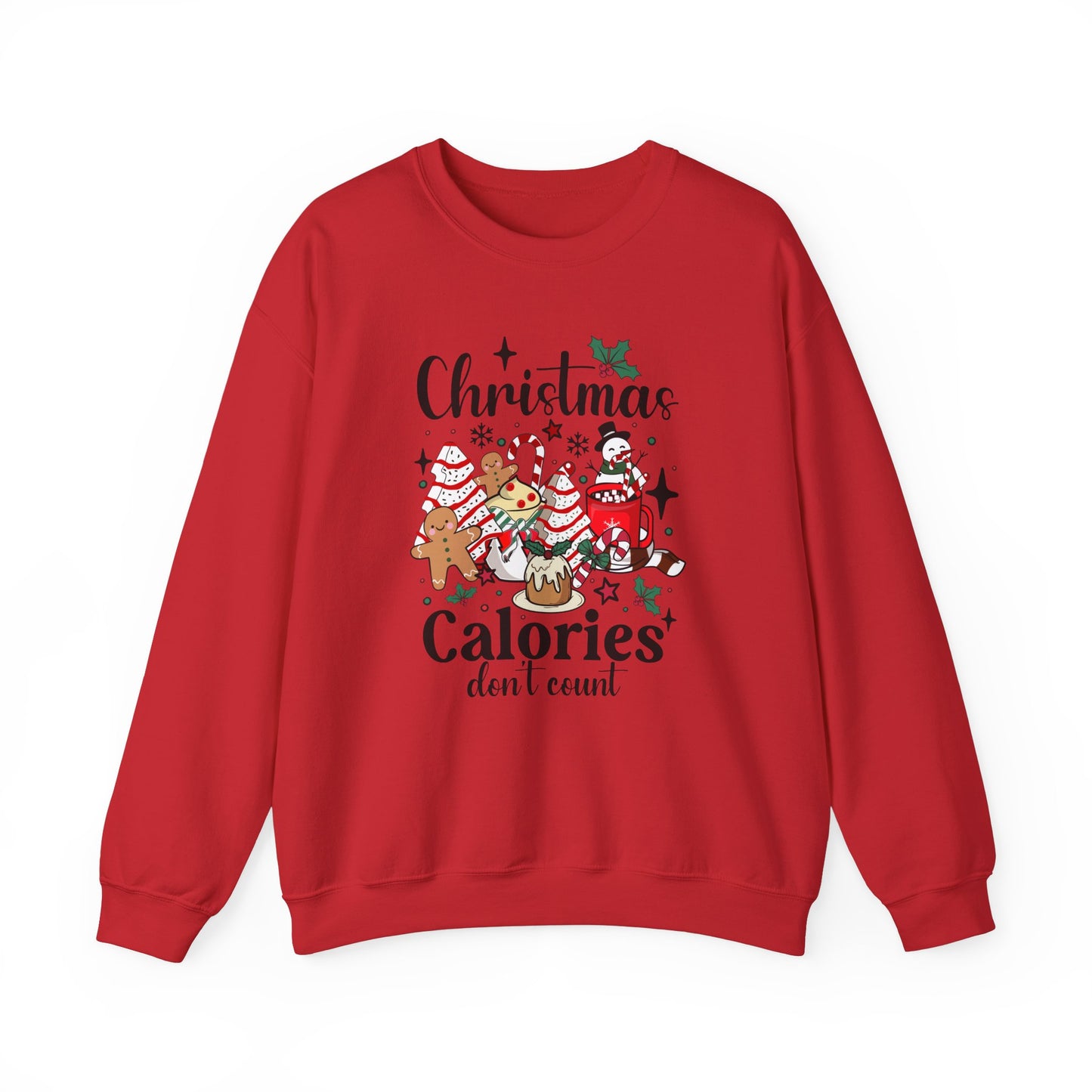 Christmas Calories Don't Count Crewneck Sweatshirt | Unisex Holiday Sweatshirt - Ileana Marie Designs