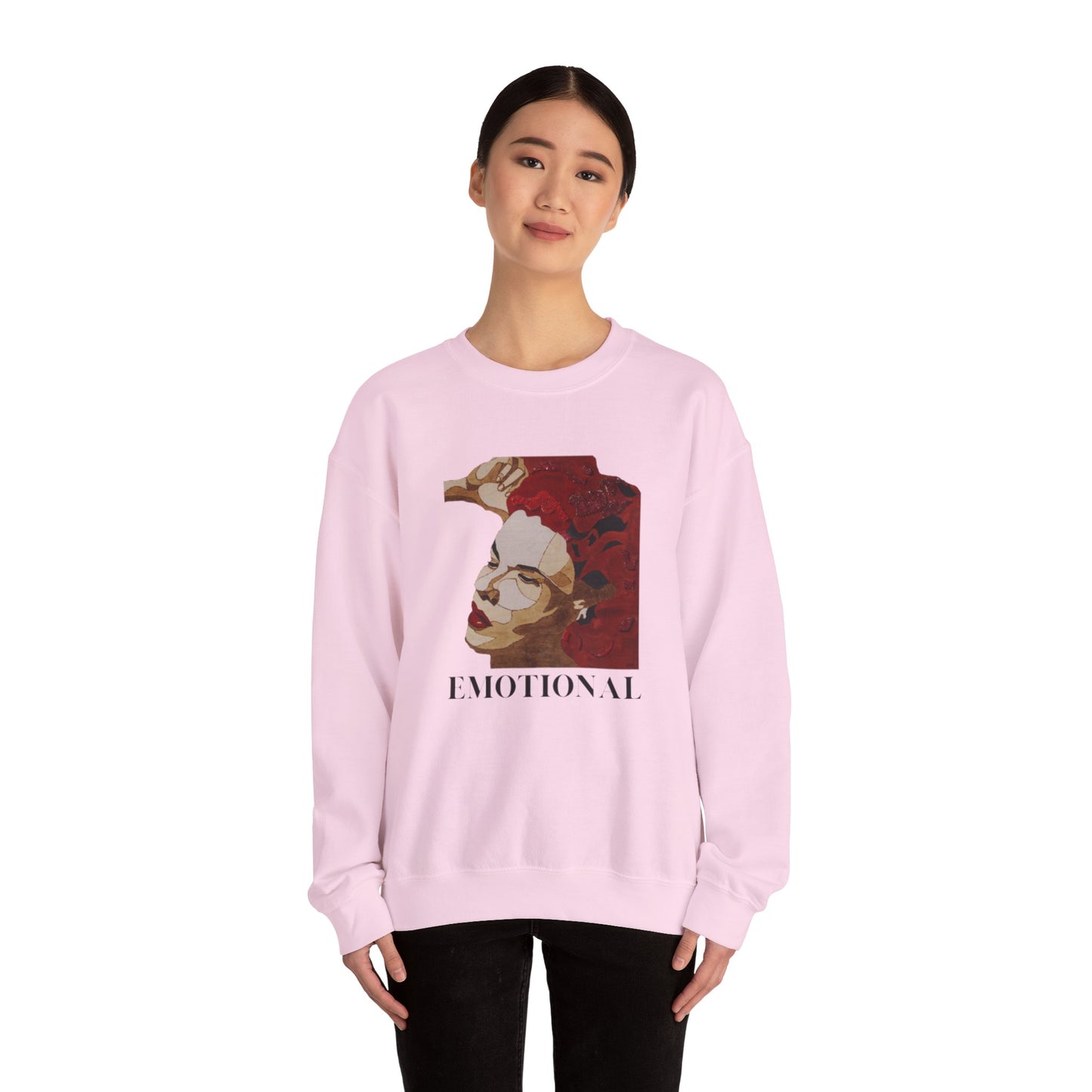 Emotional Art Crewneck Sweatshirt, Unisex Graphic Sweatshirt, Fashionable Streetwear, Cozy Gift for Art Lovers, Perfect for Everyday Wear