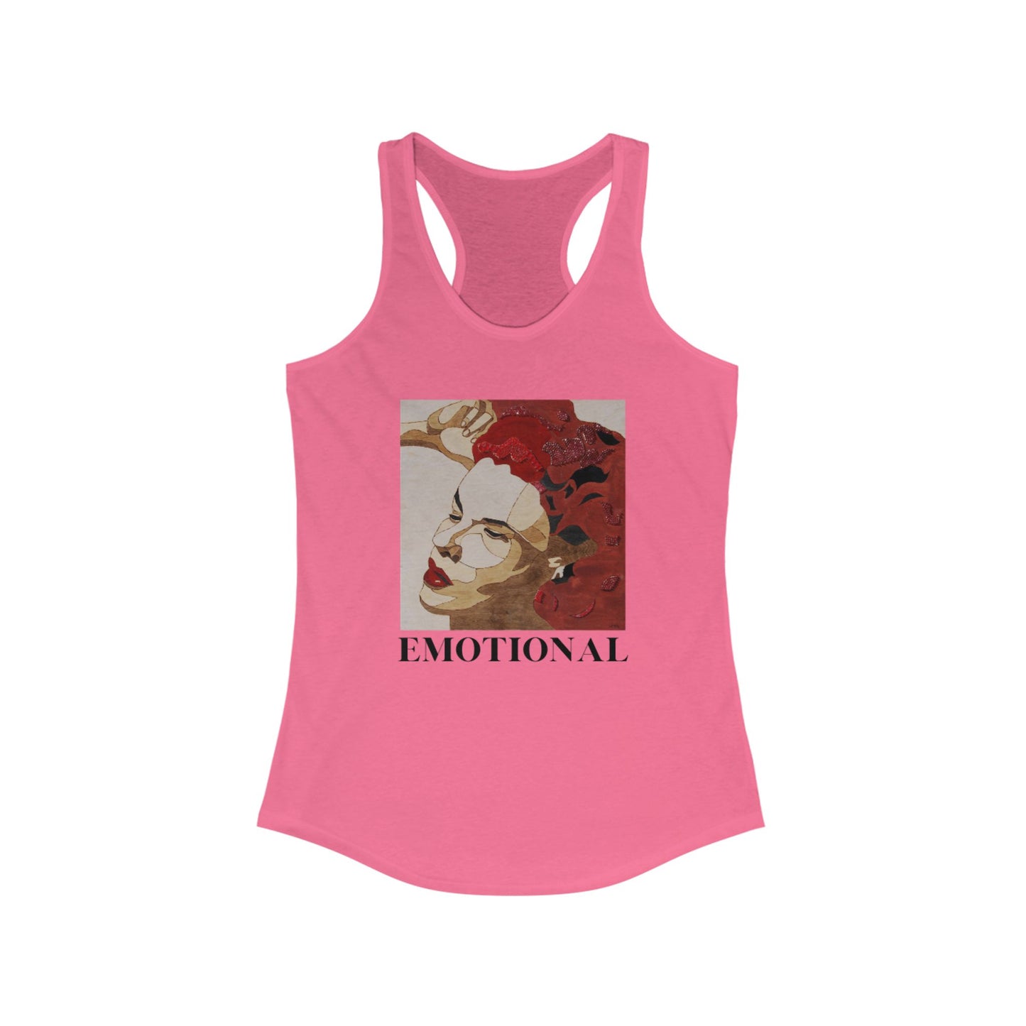 Emotional Art Racerback Tank, Stylish Women's Top, Motivational Gym Wear, Unique Workout Tee, Gift for Art Lovers