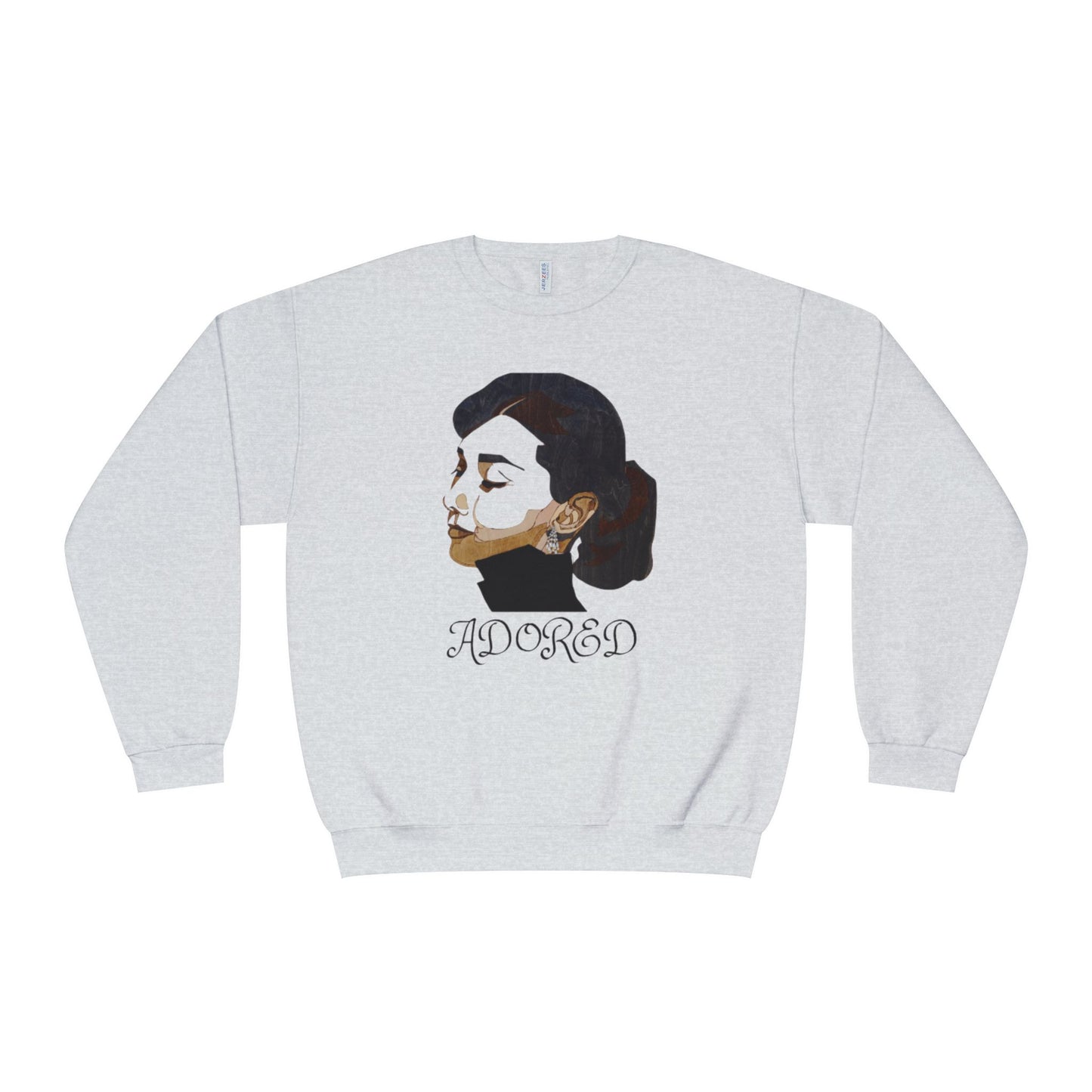 Adored Crewneck Sweatshirt, Retro Fashion Sweater, Gift for Her, Cozy Casual Wear, Vintage Style Design, Unique Graphic Sweatshirt