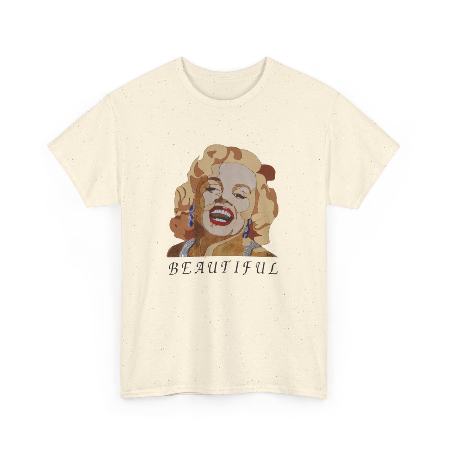 Marilyn Monroe 'Beautiful' Unisex Heavy Cotton Tee, Vintage Aesthetic Shirt, Pop Culture Apparel, Gift for Her, Trendy Graphic Tee