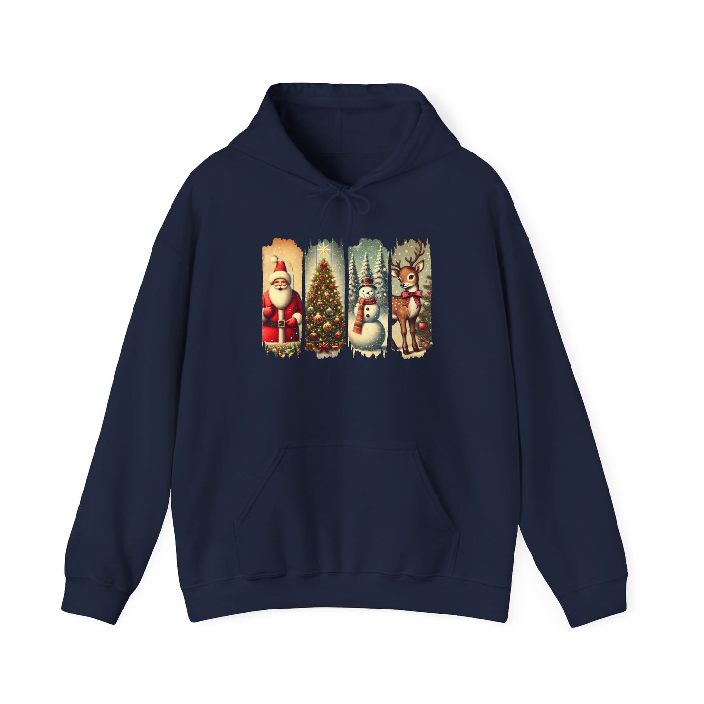 Festive Christmas Hooded Sweatshirt with Santa and Friends - Ileana Marie Designs