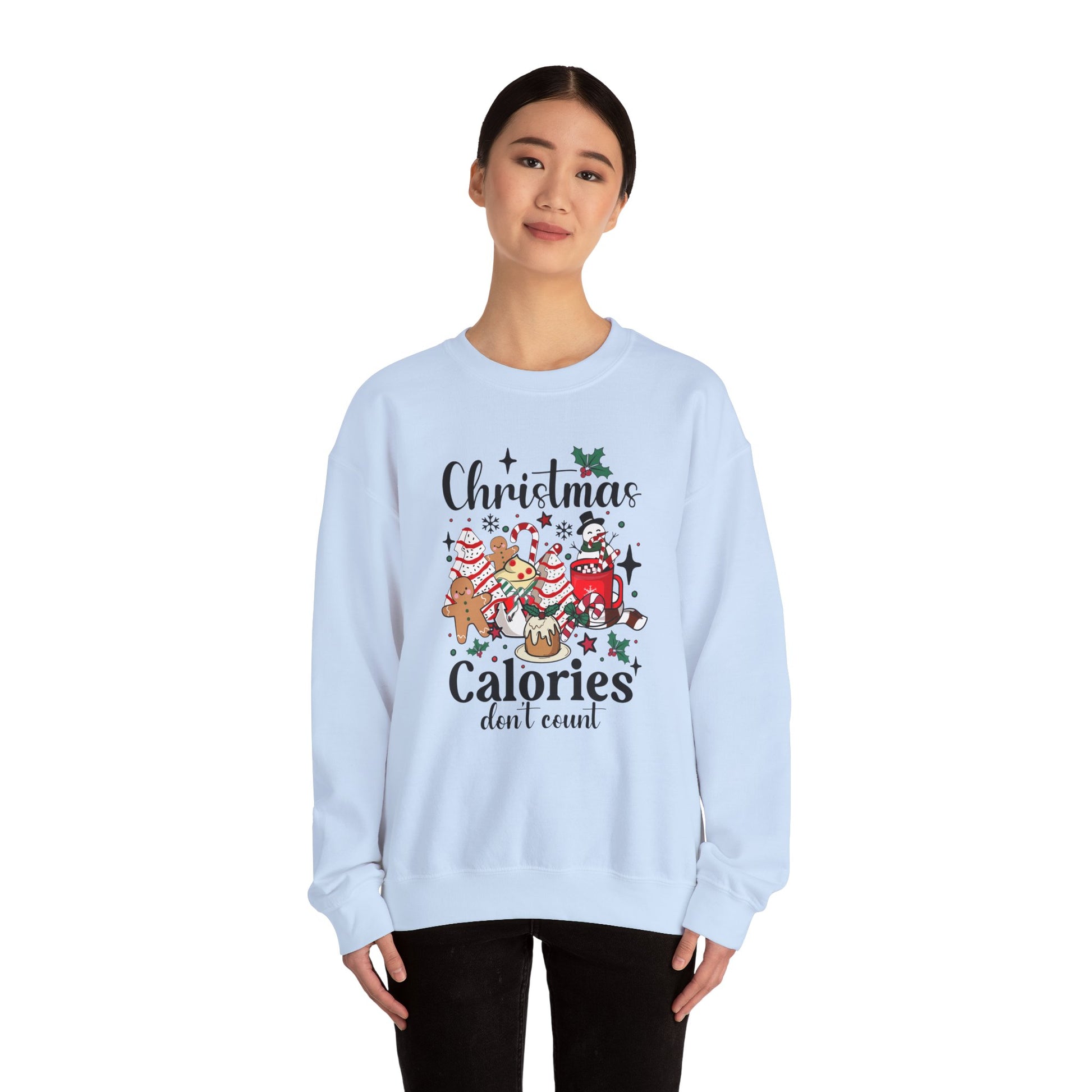 Christmas Calories Don't Count Crewneck Sweatshirt | Unisex Holiday Sweatshirt - Ileana Marie Designs