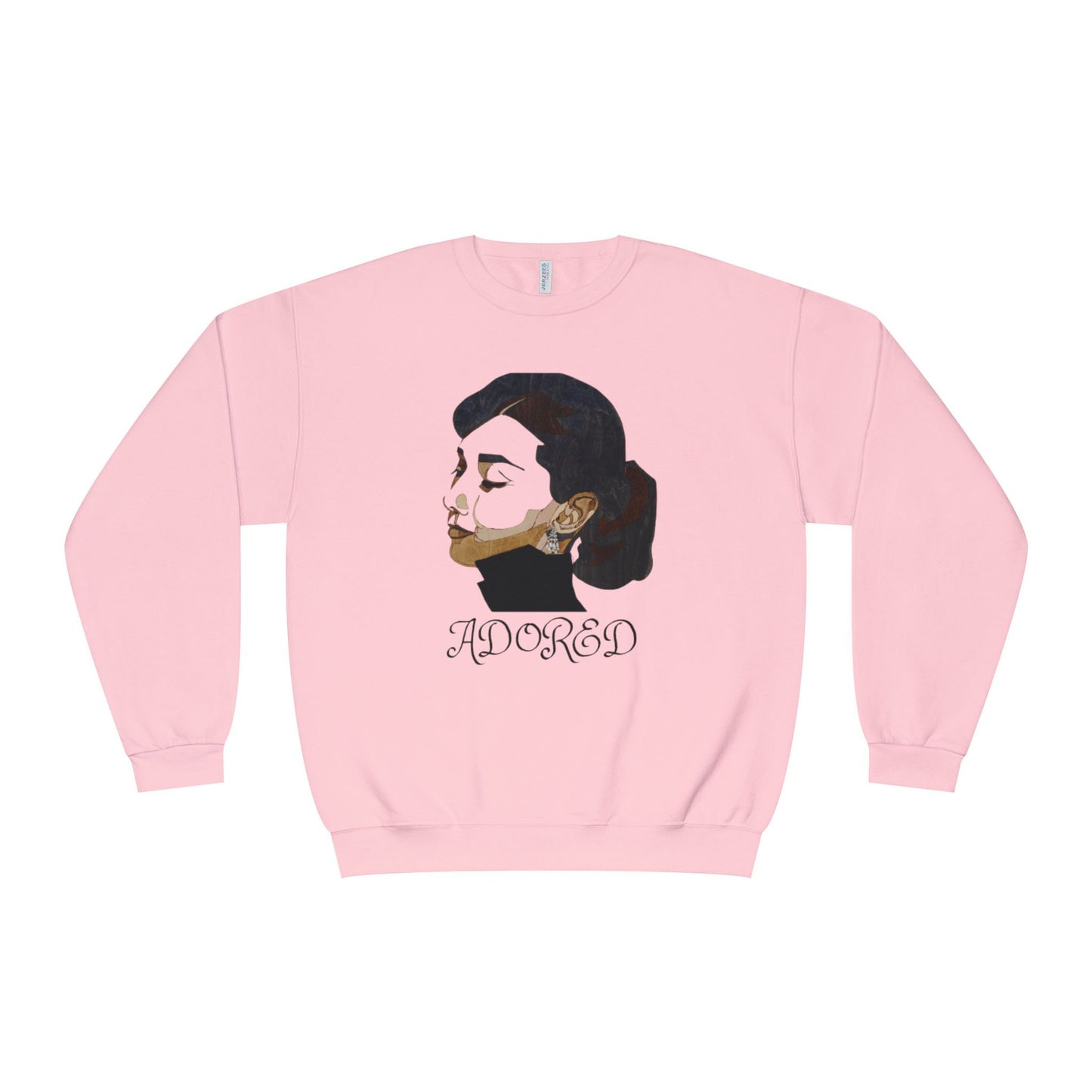 Adored Crewneck Sweatshirt, Retro Fashion Sweater, Gift for Her, Cozy Casual Wear, Vintage Style Design, Unique Graphic Sweatshirt