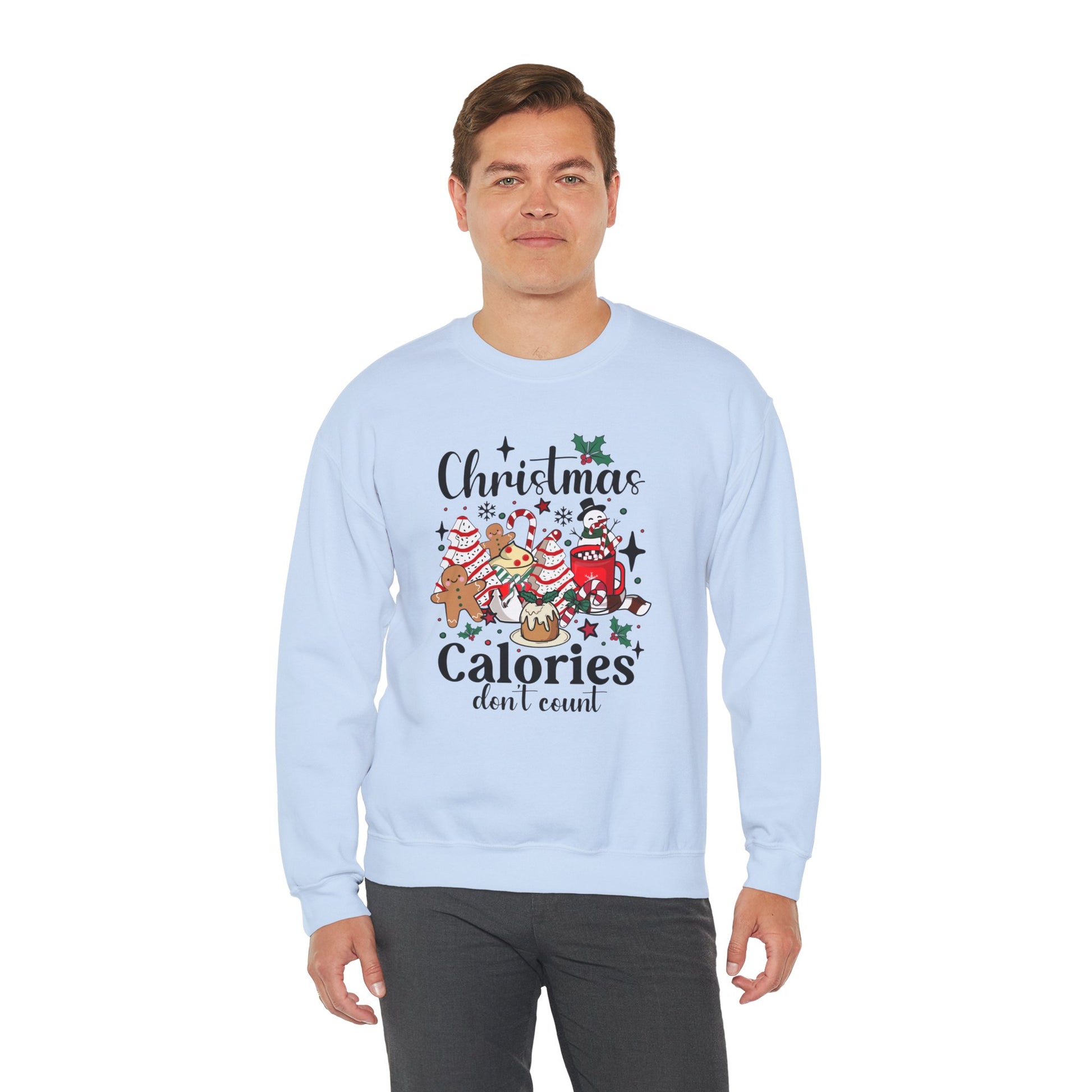 Christmas Calories Don't Count Crewneck Sweatshirt | Unisex Holiday Sweatshirt - Ileana Marie Designs