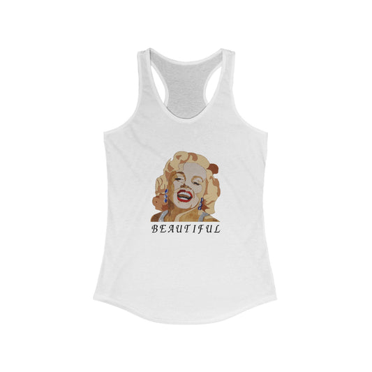 Marilyn Monroe Racerback Tank Top | Beautiful Graphic Tee, Women's Summer Shirt, Gift for Her, Movie Star Apparel, Trendy Workout Tank