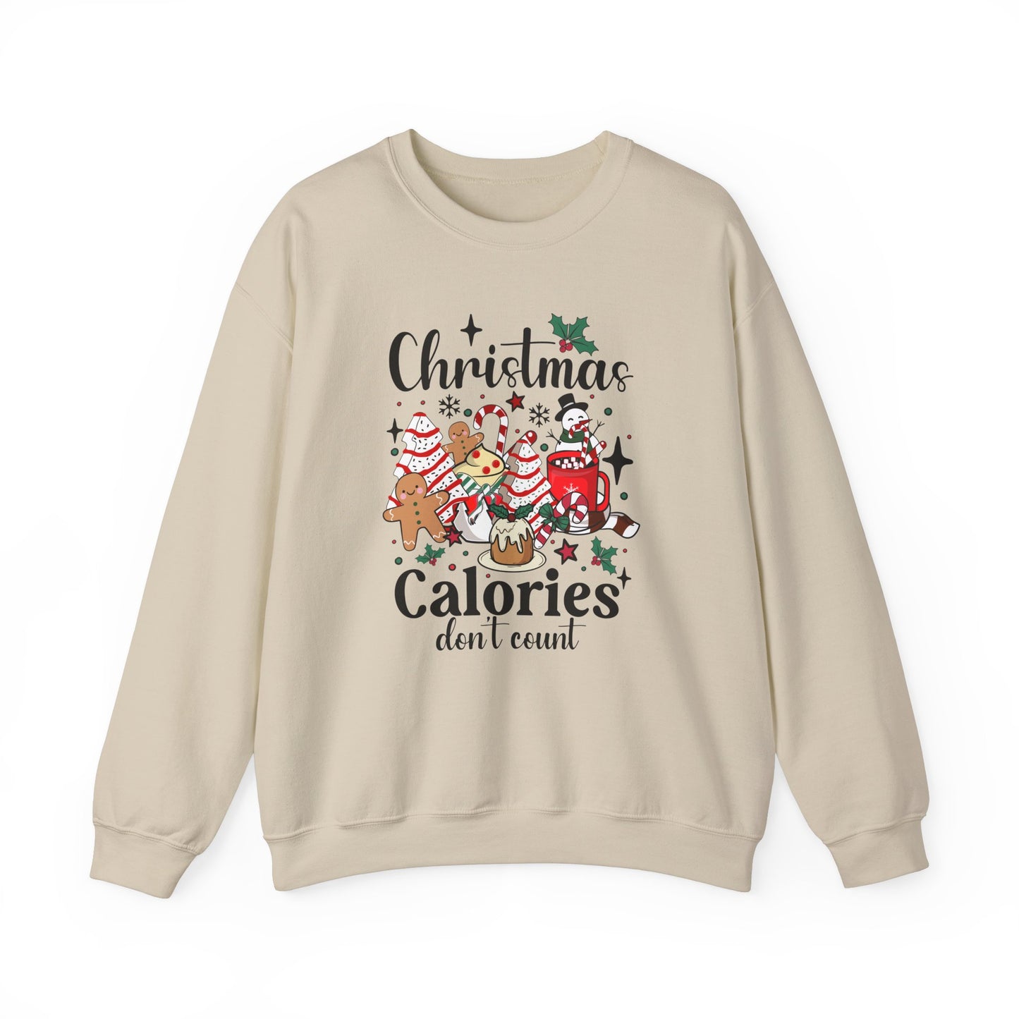 Christmas Calories Don't Count Crewneck Sweatshirt | Unisex Holiday Sweatshirt - Ileana Marie Designs