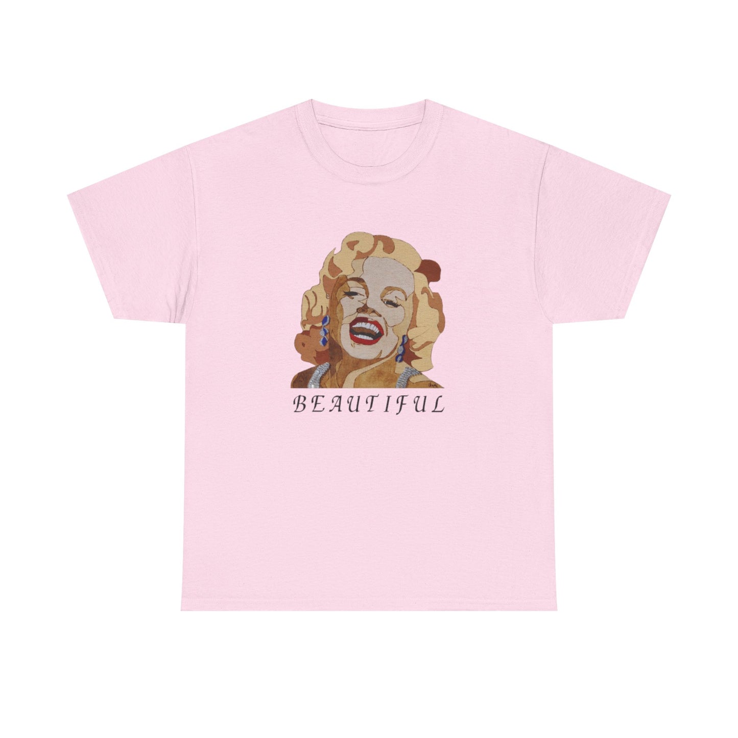 Marilyn Monroe 'Beautiful' Unisex Heavy Cotton Tee, Vintage Aesthetic Shirt, Pop Culture Apparel, Gift for Her, Trendy Graphic Tee