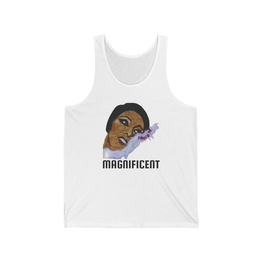 Magnificent Unisex Jersey Tank, Confidence T-Shirt, Summer Essential, Gift for Her, Music Festival Top, Casual Wear