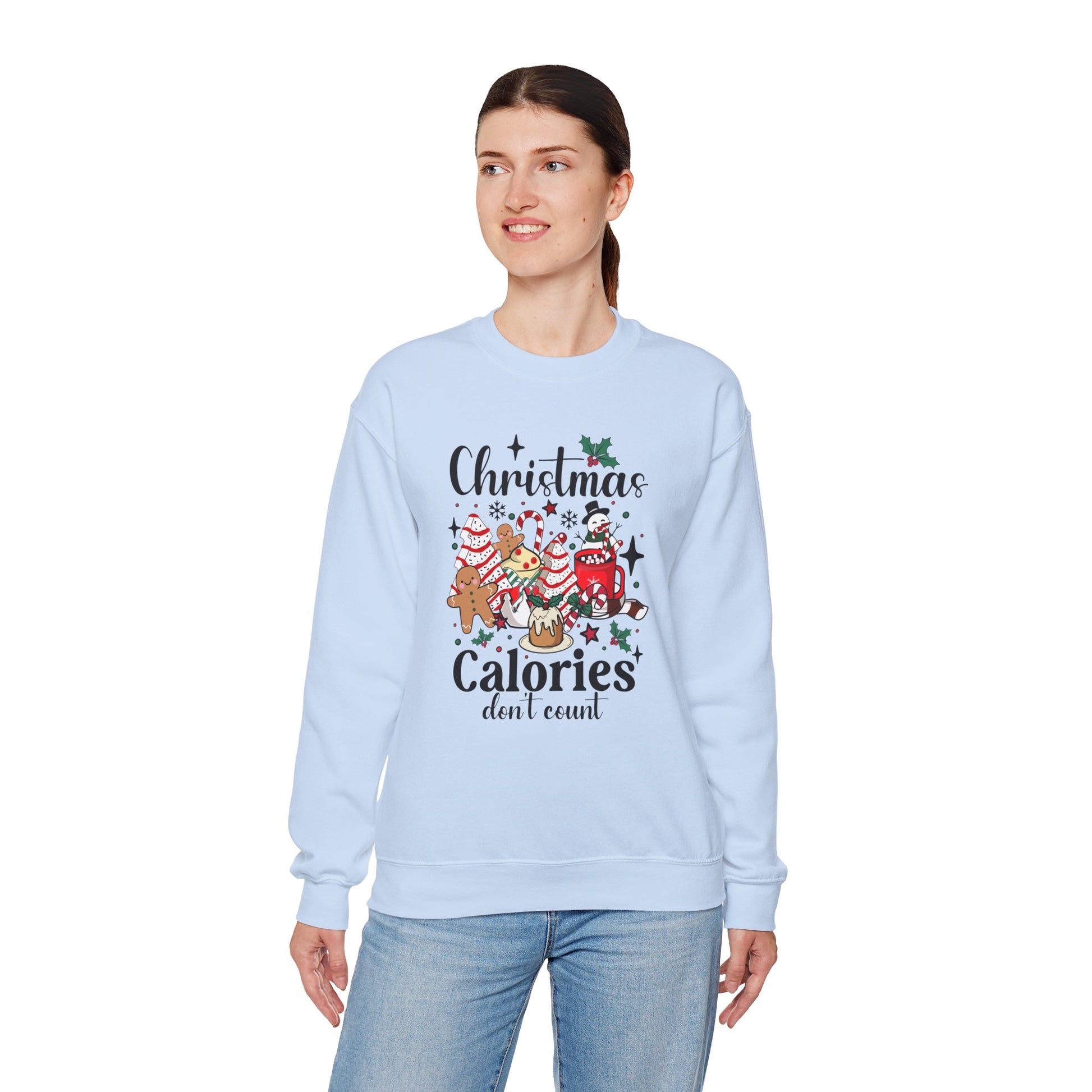 Christmas Calories Don't Count Crewneck Sweatshirt | Unisex Holiday Sweatshirt - Ileana Marie Designs