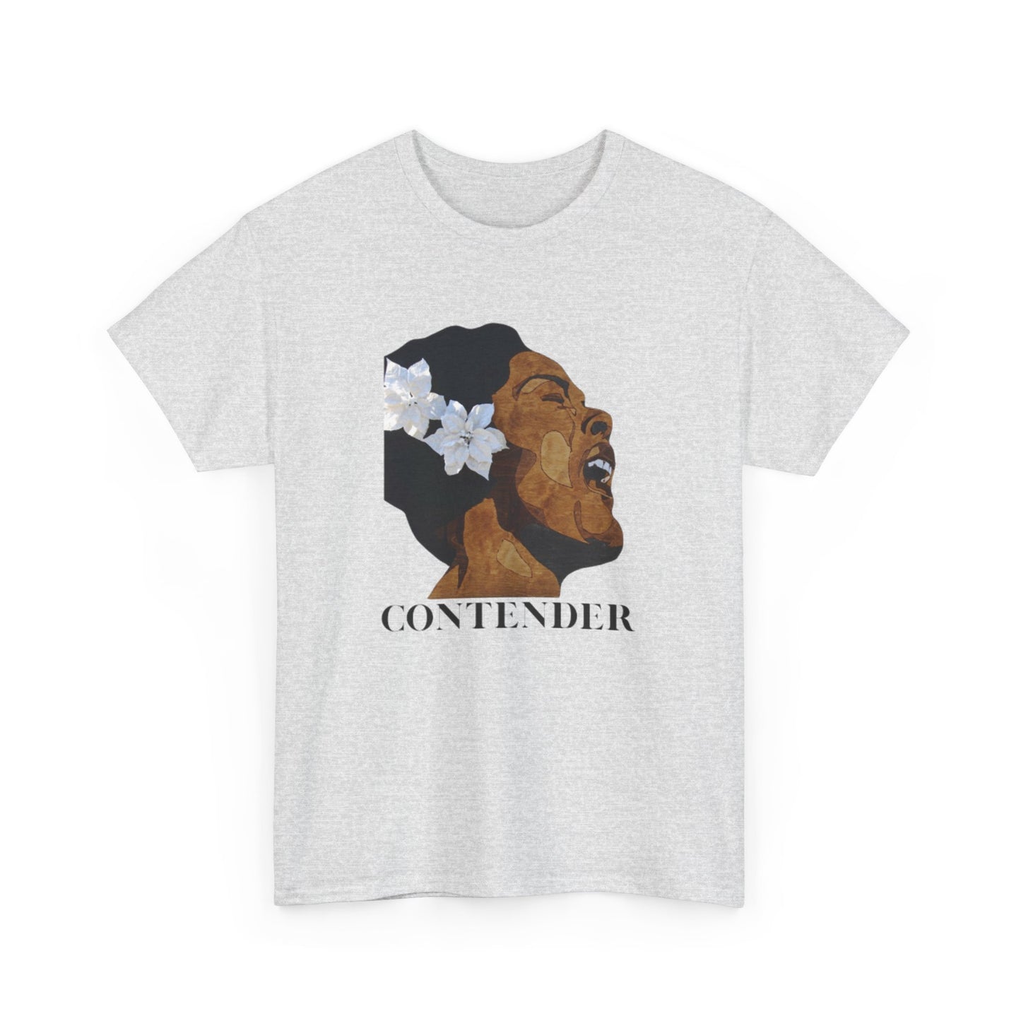 Empowering Contender Tee | Unisex Heavy Cotton T-Shirt for Music Lovers, Motivational Gift, Casual Wear, Art Tee, Inspirational Shirt