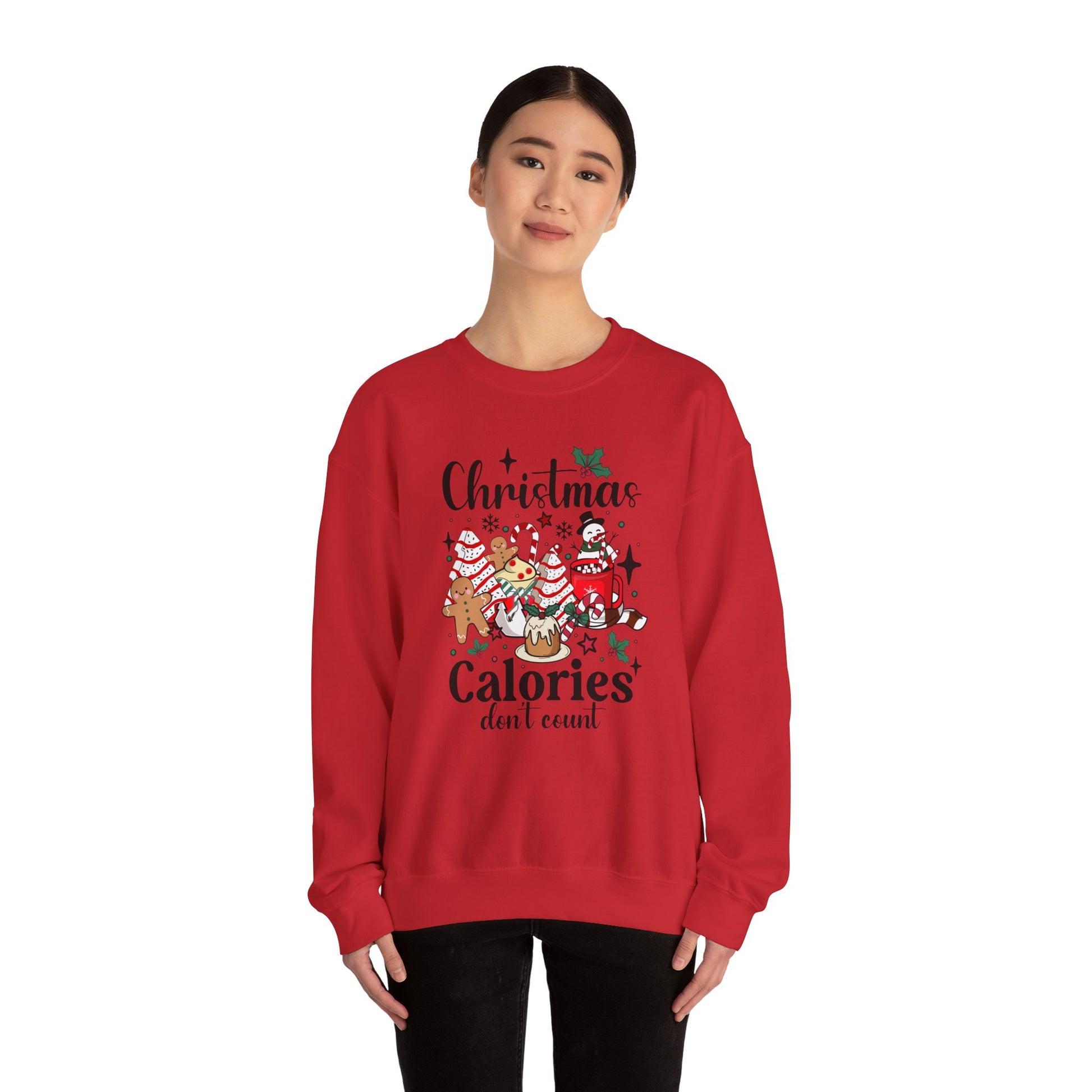 Christmas Calories Don't Count Crewneck Sweatshirt | Unisex Holiday Sweatshirt - Ileana Marie Designs