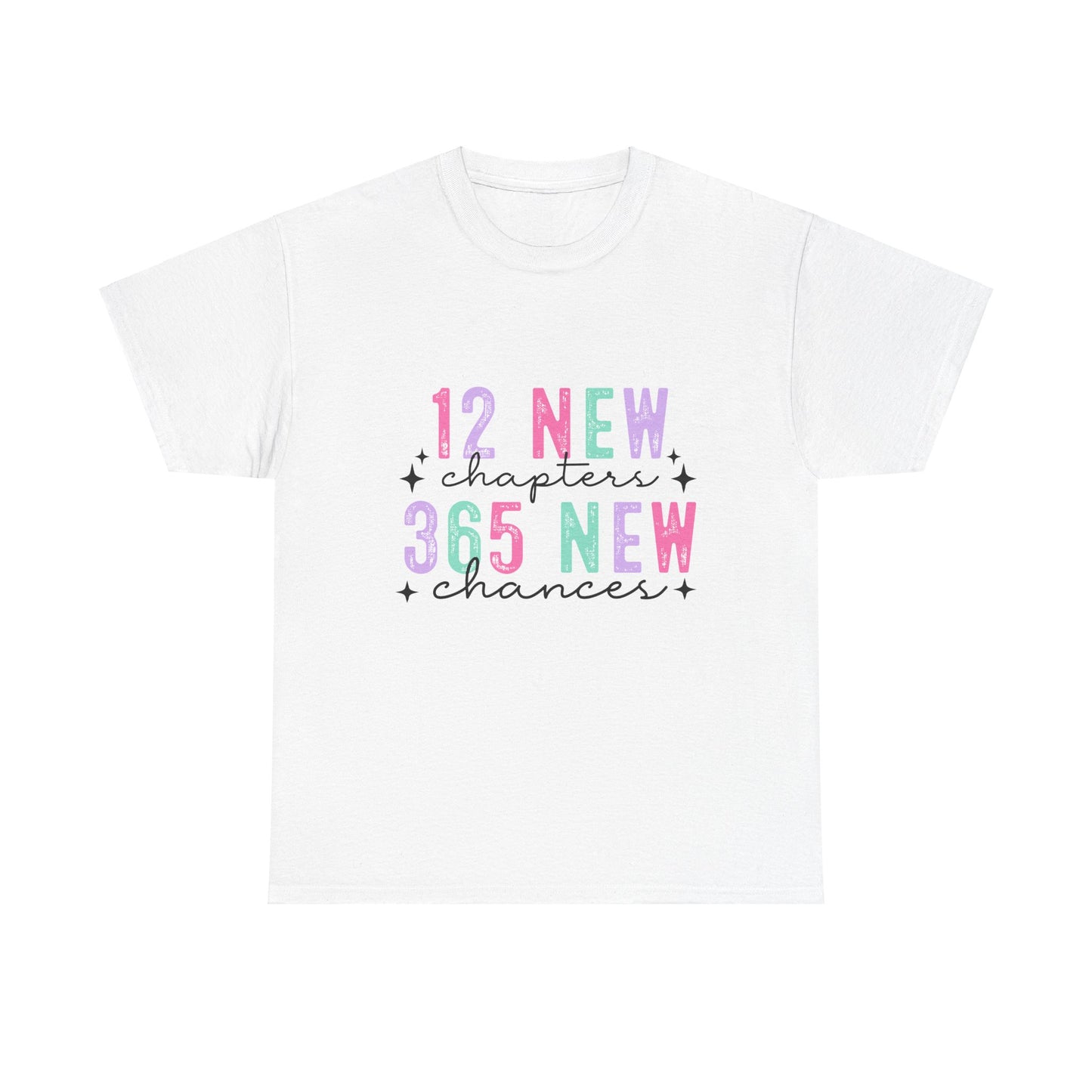 12 New Chapters Unisex Heavy Cotton Tee - 365 New Chances Inspirational Shirt - Ileana Marie Designs