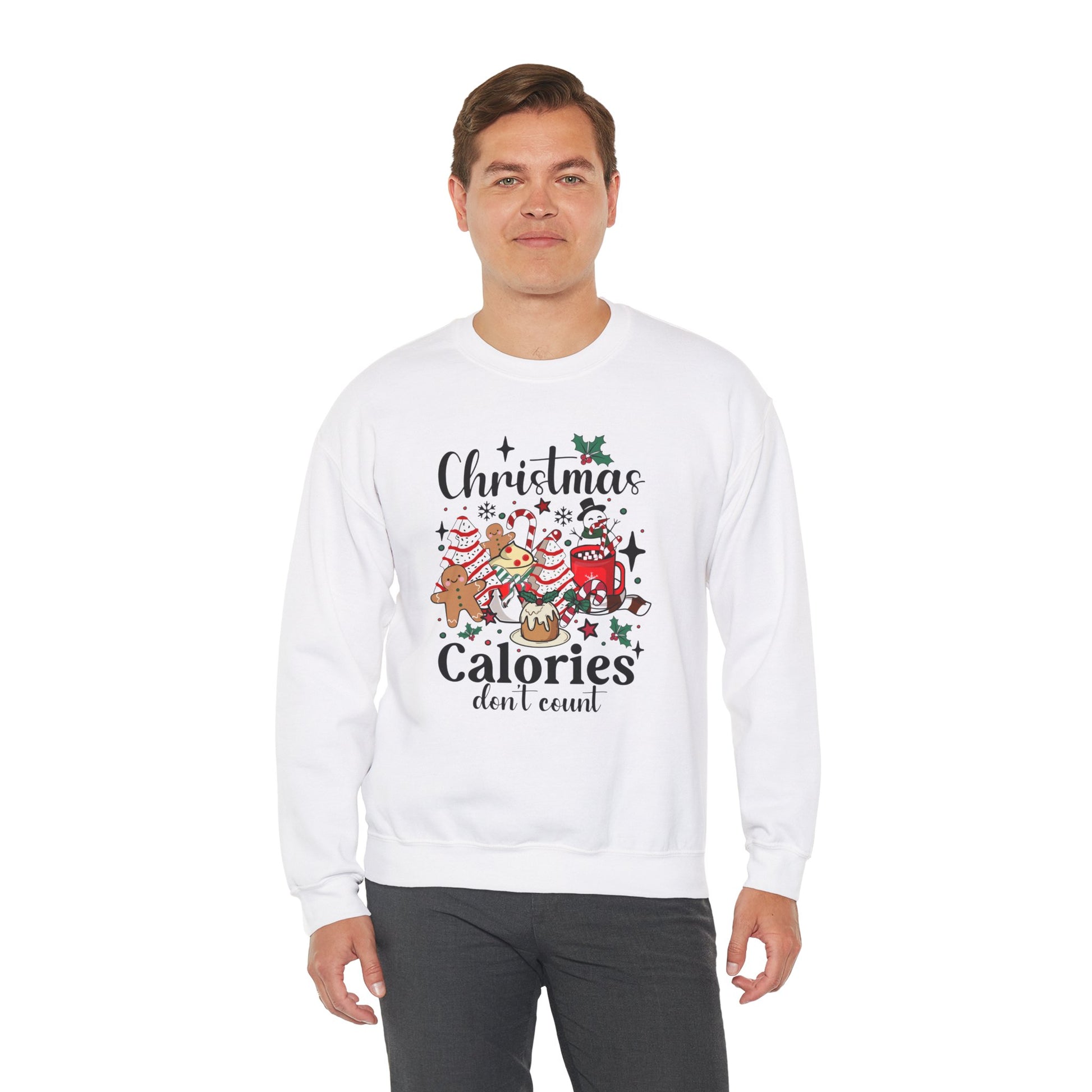 Christmas Calories Don't Count Crewneck Sweatshirt | Unisex Holiday Sweatshirt - Ileana Marie Designs