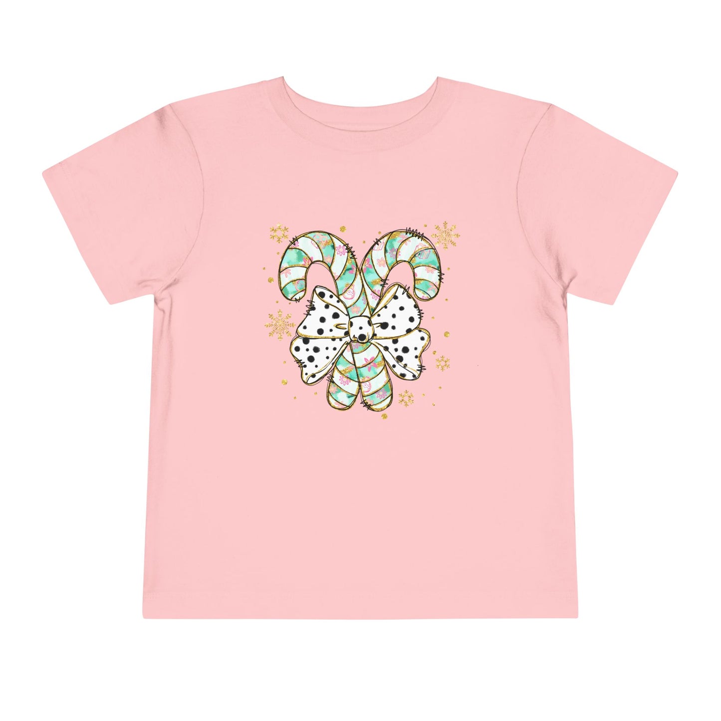 Cute Christmas Candy Cane Toddler Short Sleeve Tee - Ileana Marie Designs